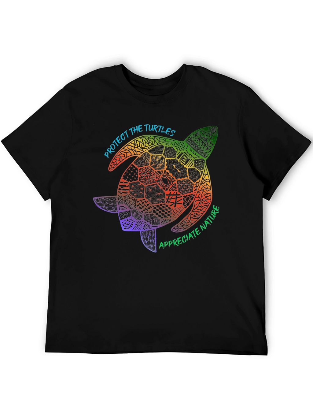 Protect Turtles Black Graphic Tee