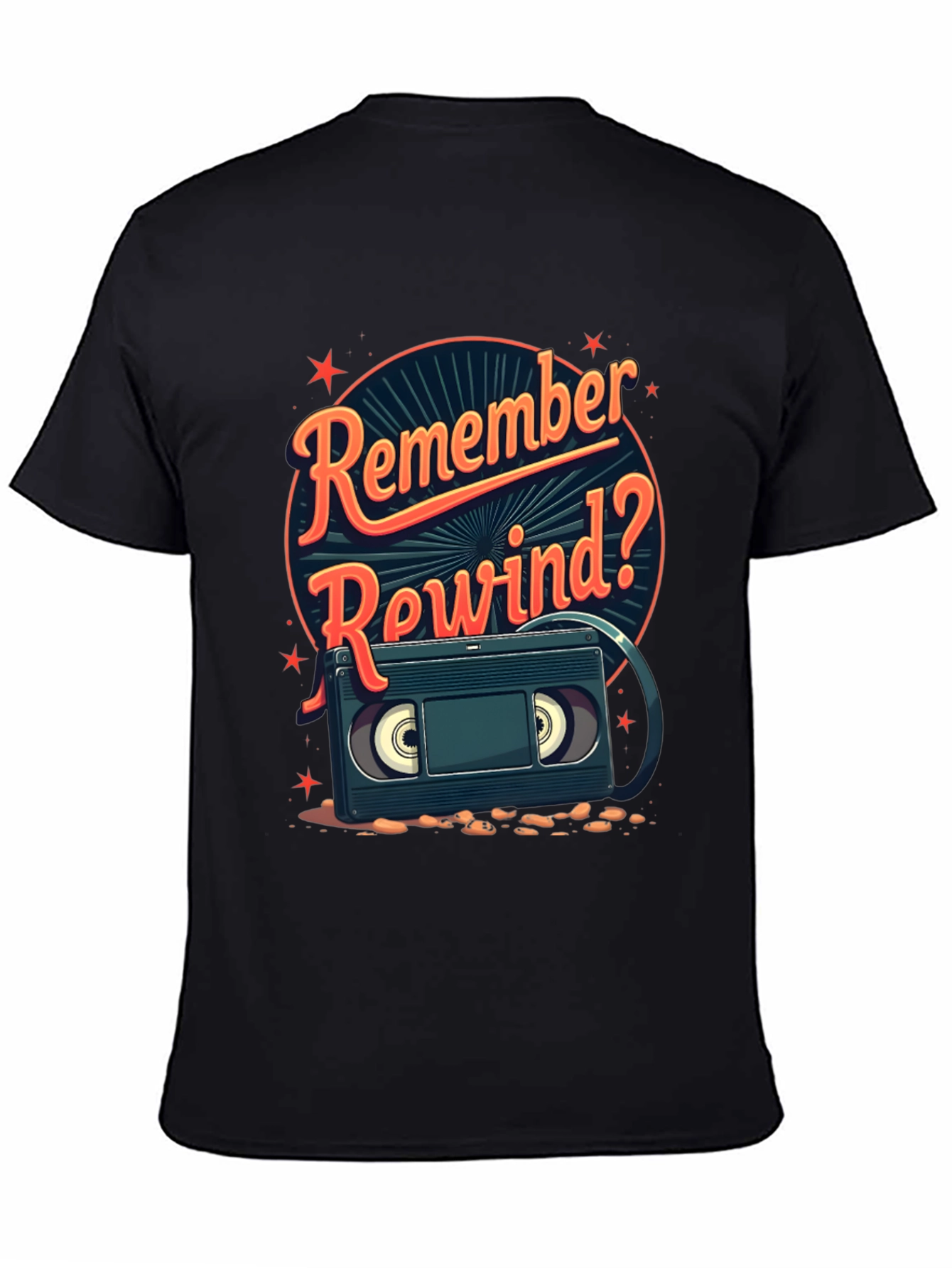 Remember Rewind? Retro VHS Cassette Tape T-Shirt