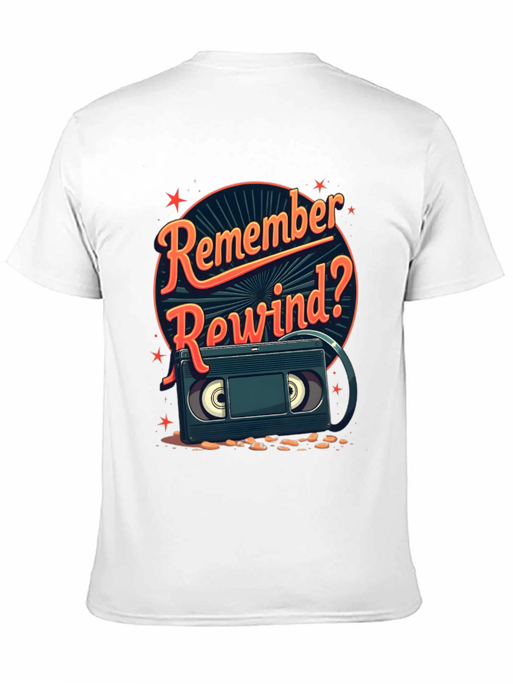 Remember Rewind? Retro VHS Cassette Tape T-Shirt