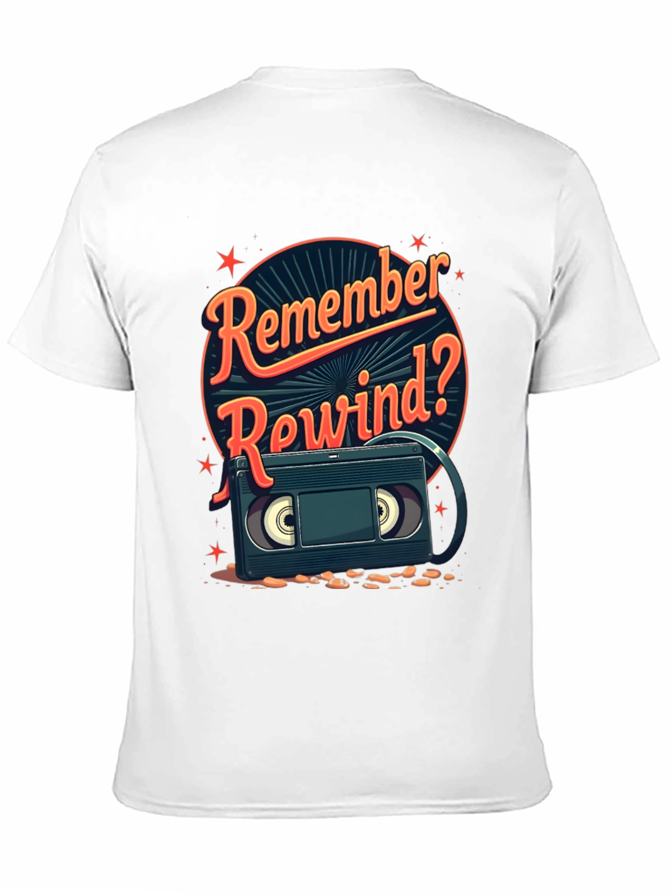 Remember Rewind? Retro VHS Cassette Tape T-Shirt