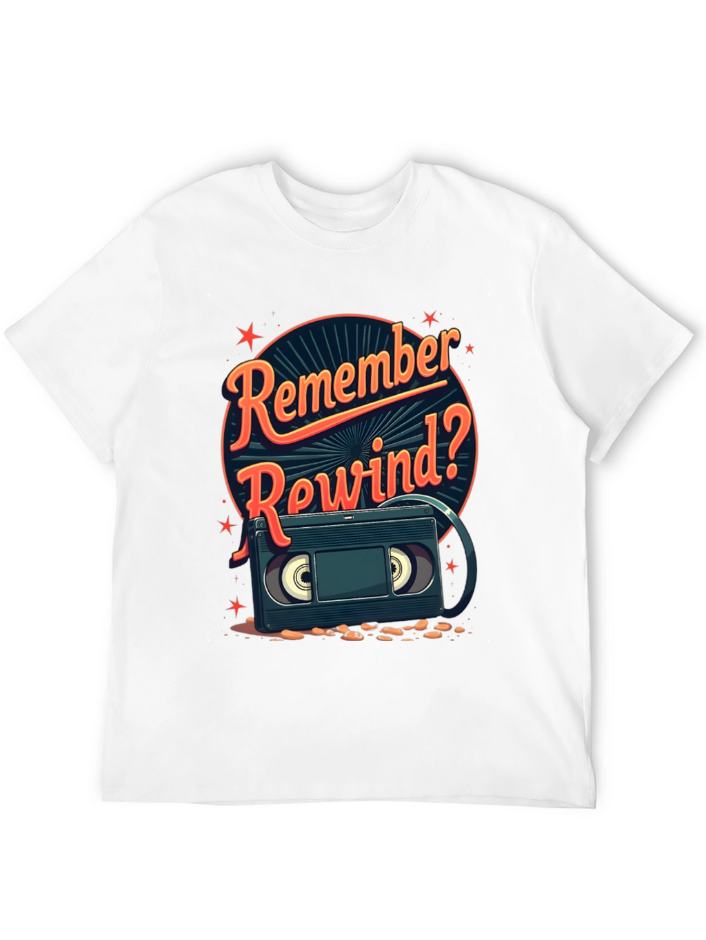 Remember Rewind? Retro VHS Cassette Tape T-Shirt