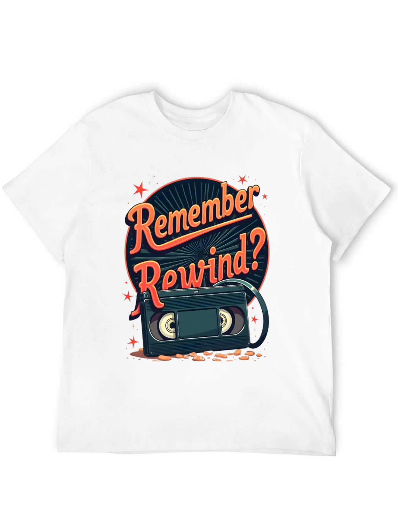 Remember Rewind? Retro VHS Cassette Tape T-Shirt