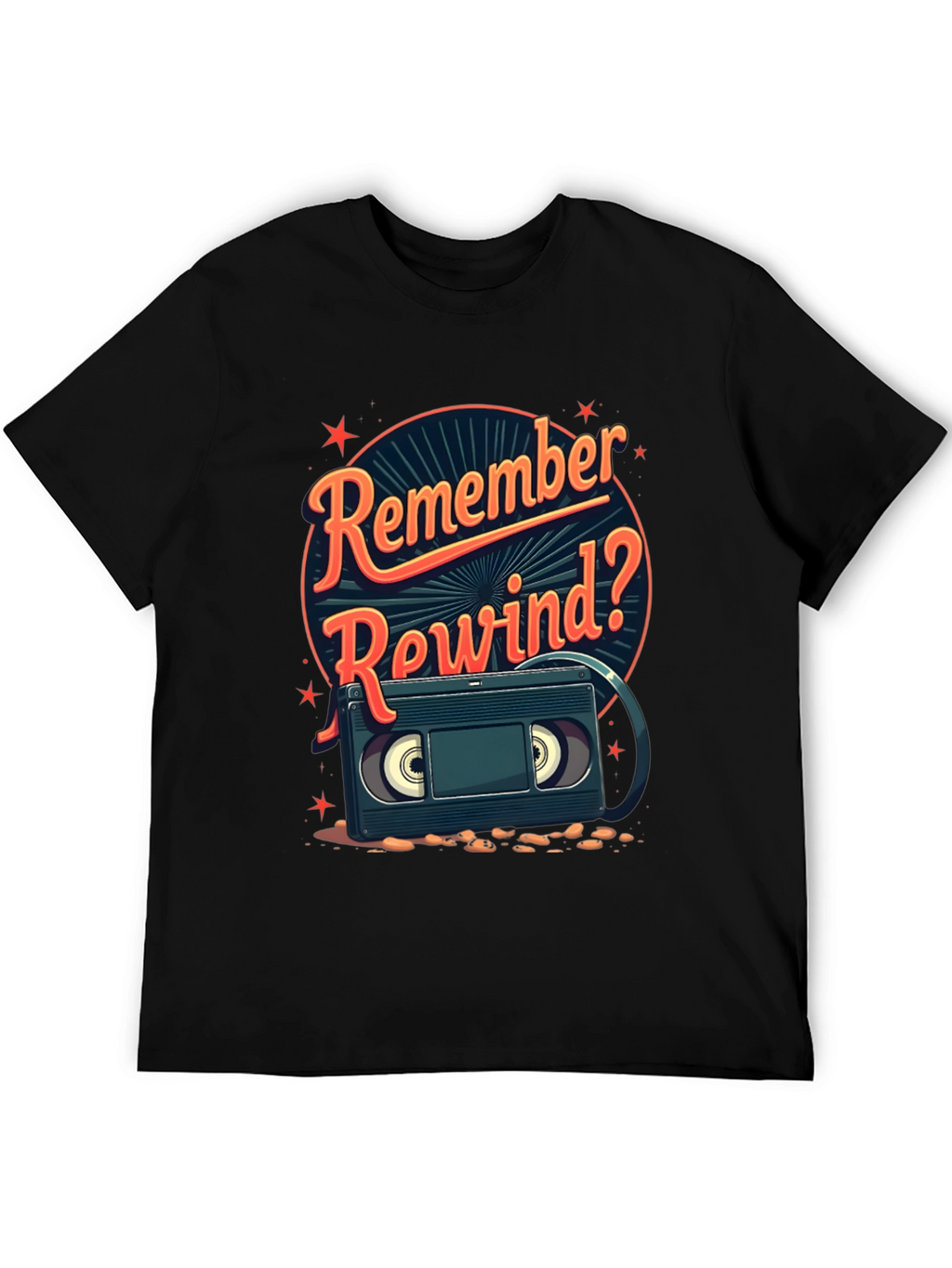 Remember Rewind? Retro VHS Cassette Tape T-Shirt