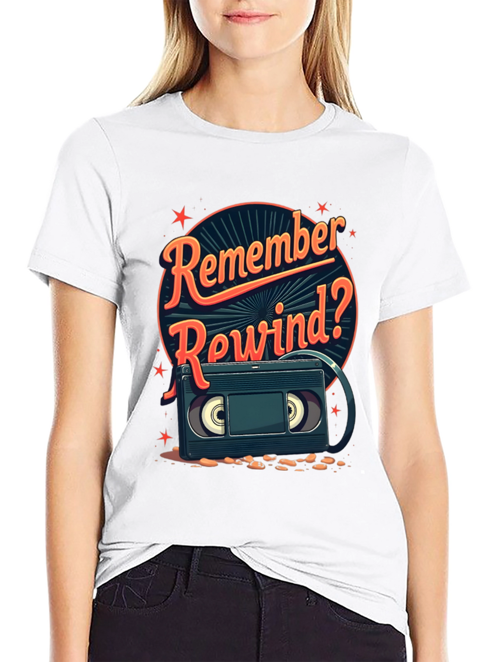 Remember Rewind? Retro VHS Cassette Tape T-Shirt