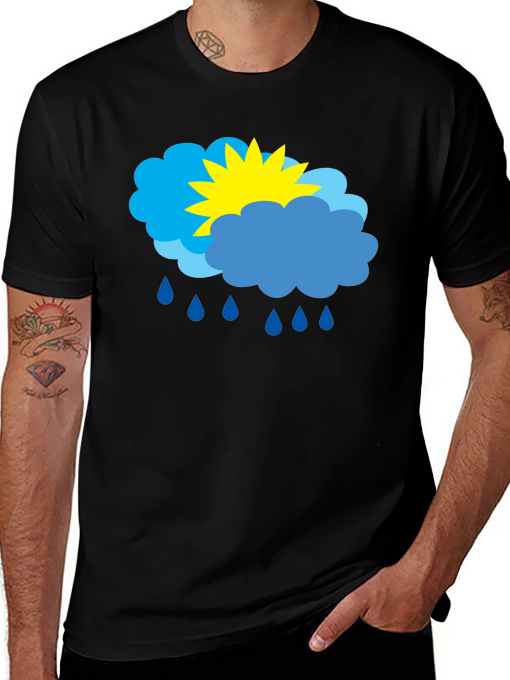 Weather Graphic T-Shirt - Sunny & Rainy Day Design
