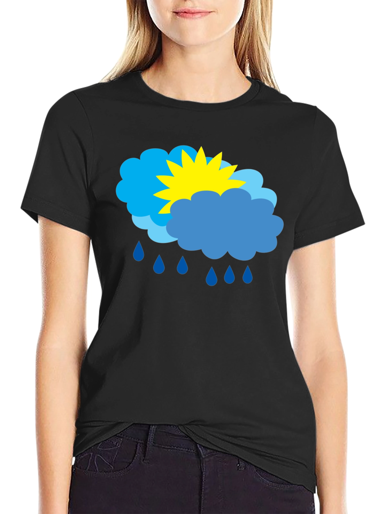 Weather Graphic T-Shirt - Sunny & Rainy Day Design