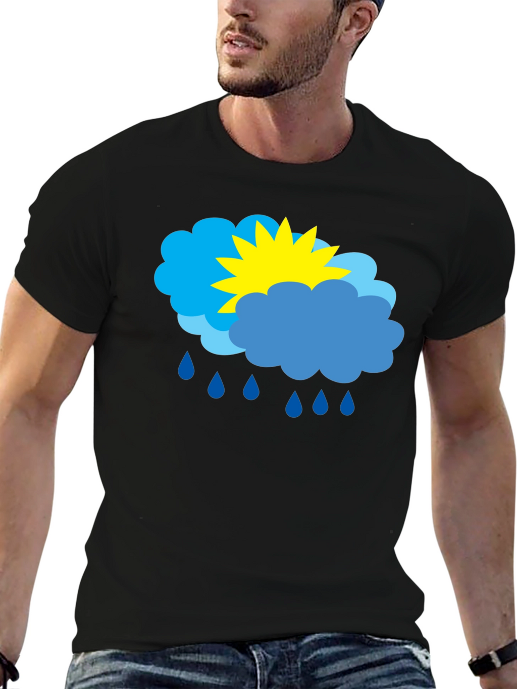 Weather Graphic T-Shirt - Sunny & Rainy Day Design
