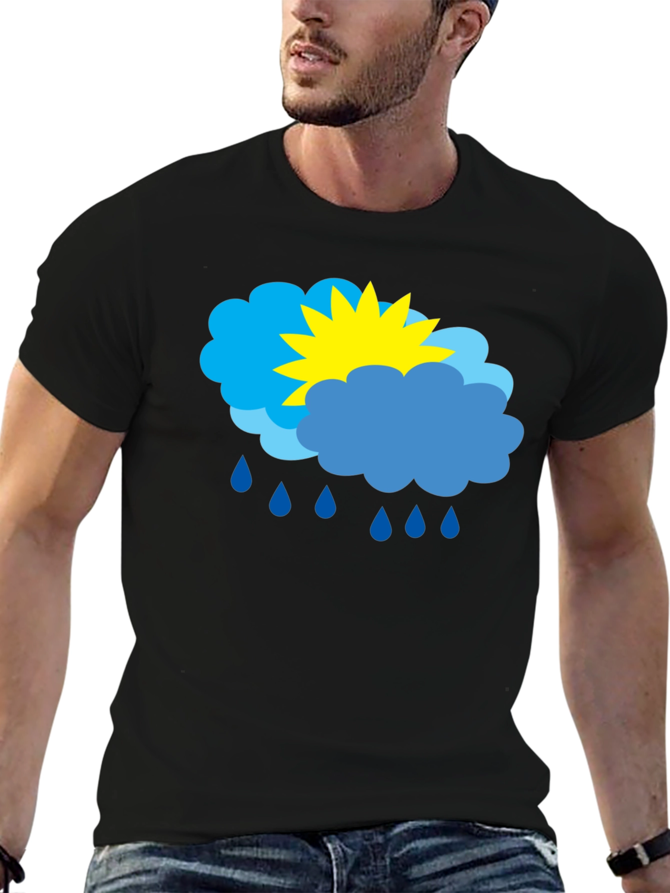 Weather Graphic T-Shirt - Sunny & Rainy Day Design