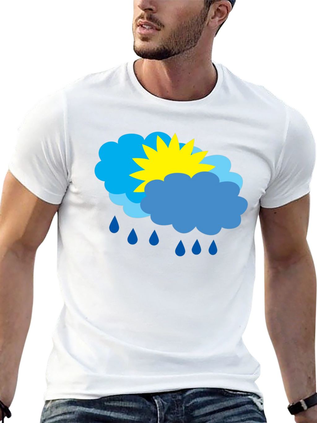 Weather Graphic T-Shirt - Sunny & Rainy Day Design