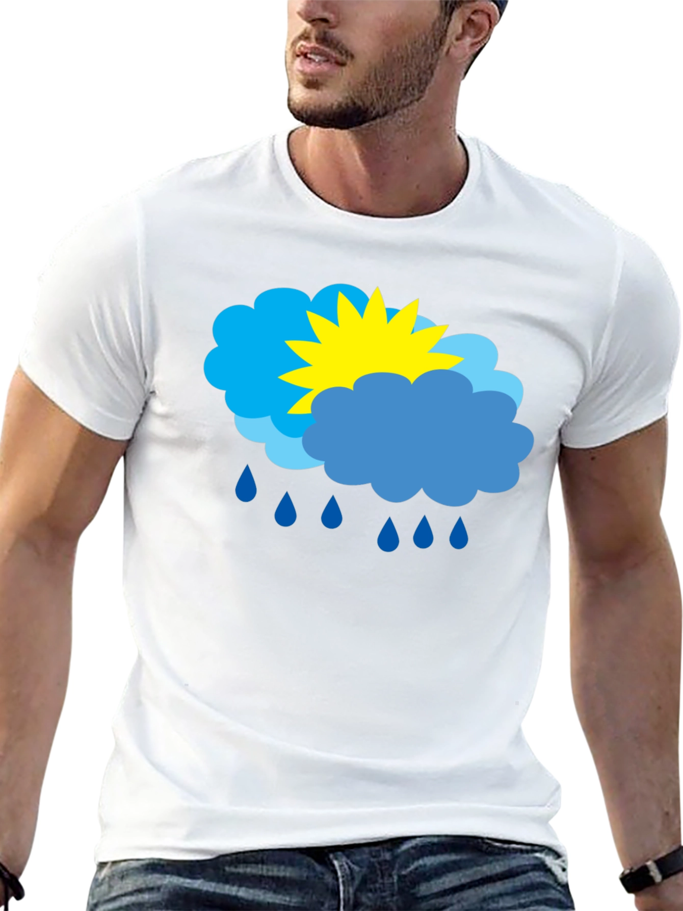 Weather Graphic T-Shirt - Sunny & Rainy Day Design