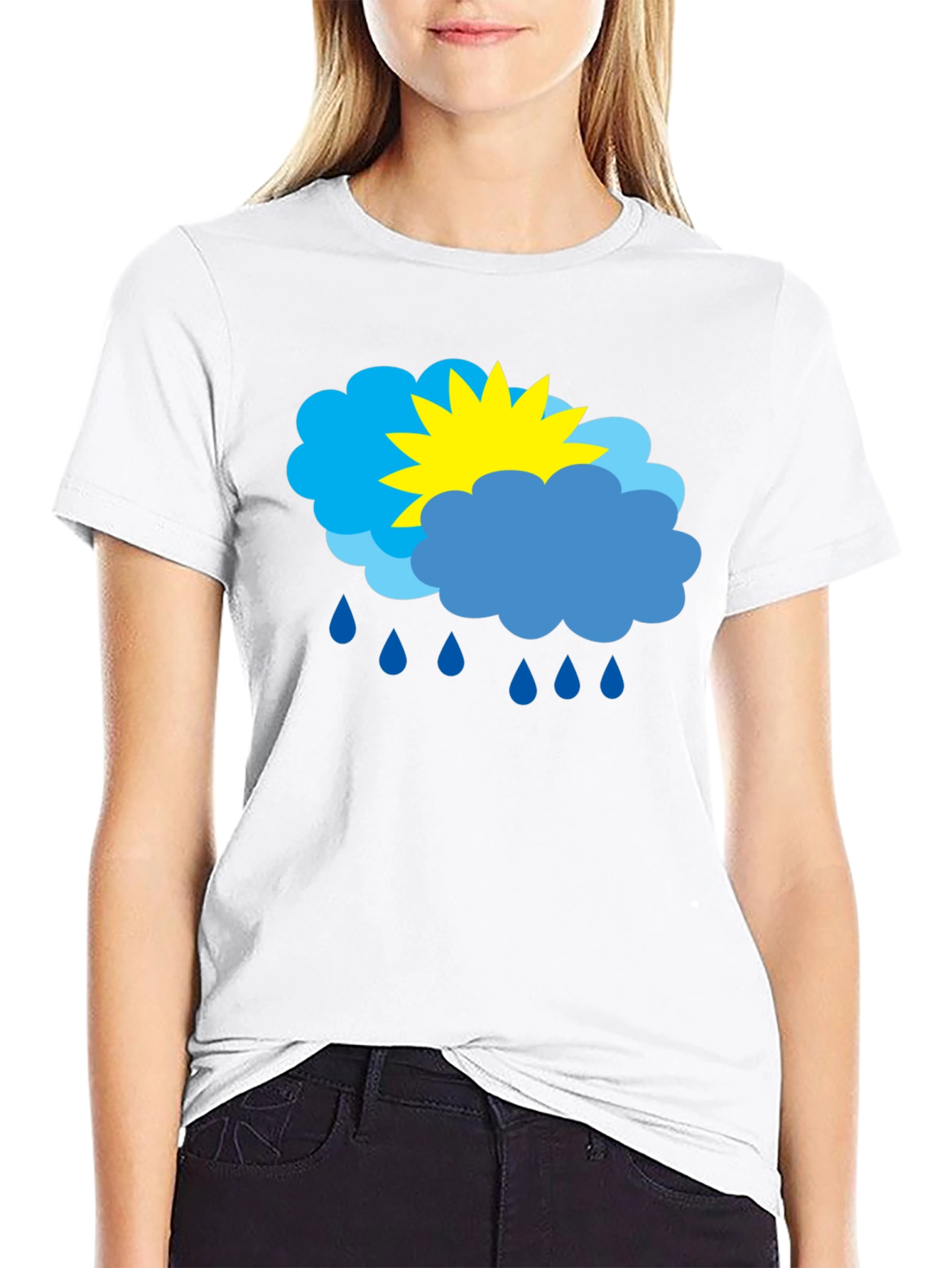 Weather Graphic T-Shirt - Sunny & Rainy Day Design