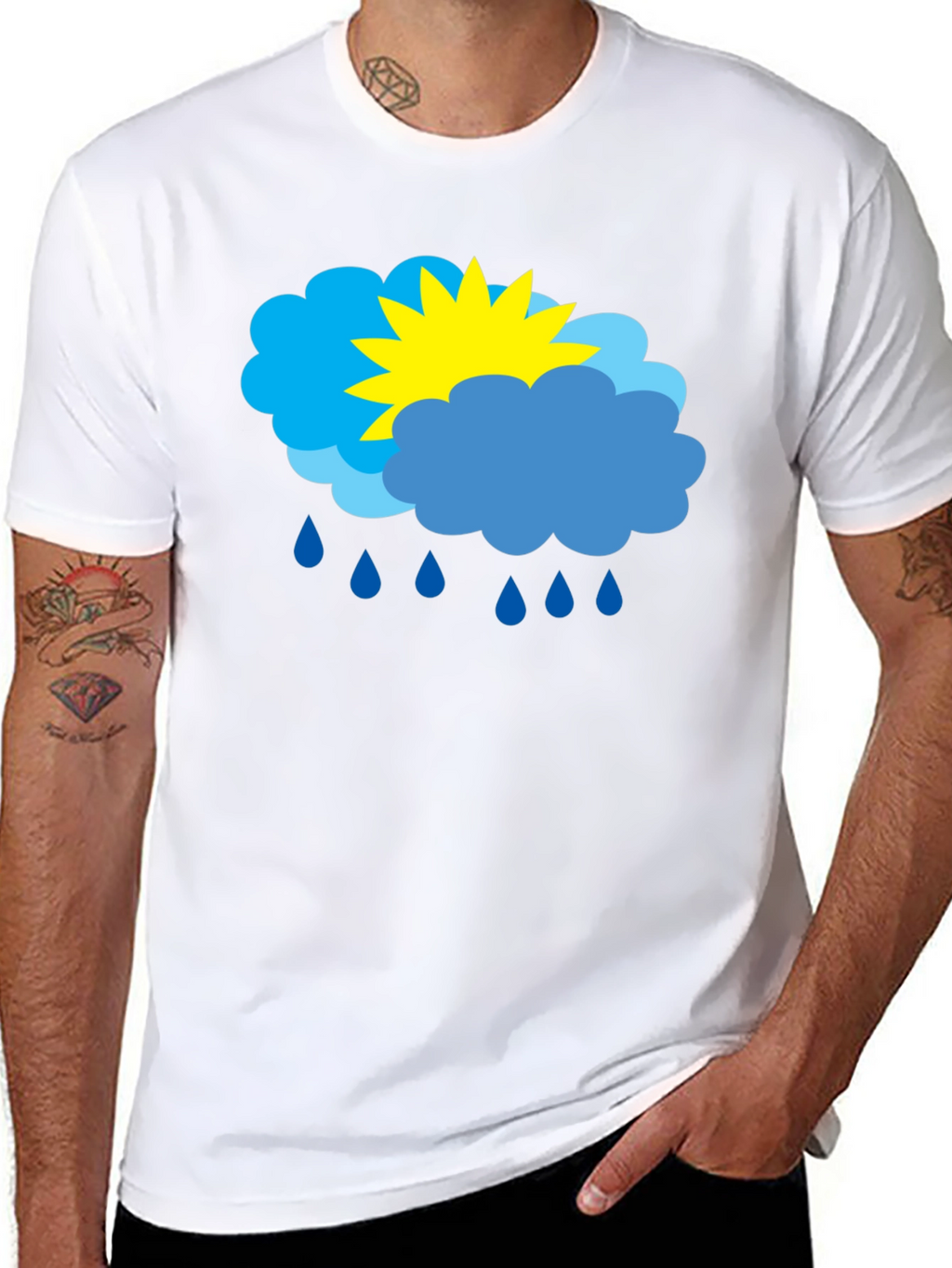 Weather Graphic T-Shirt - Sunny & Rainy Day Design
