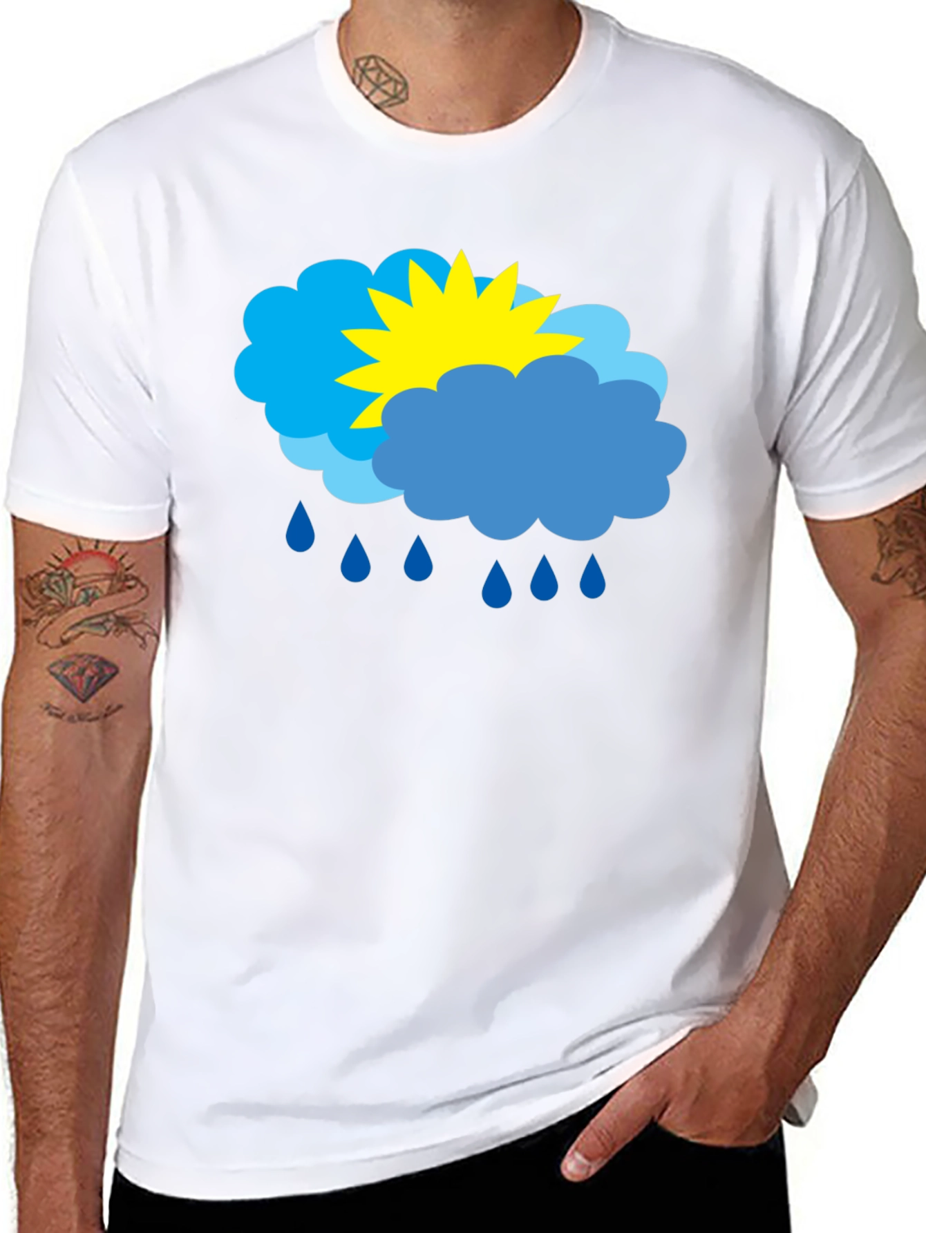 Weather Graphic T-Shirt - Sunny & Rainy Day Design