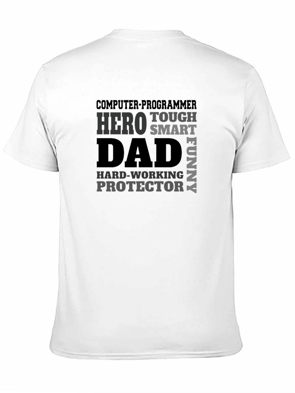 Dad Hero Programmer Black Graphic T-Shirt