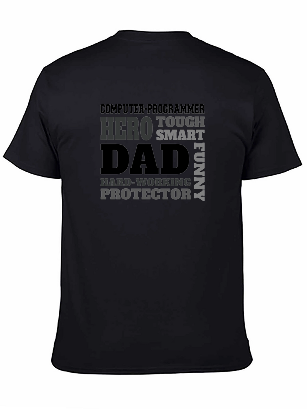 Dad Hero Programmer Black Graphic T-Shirt