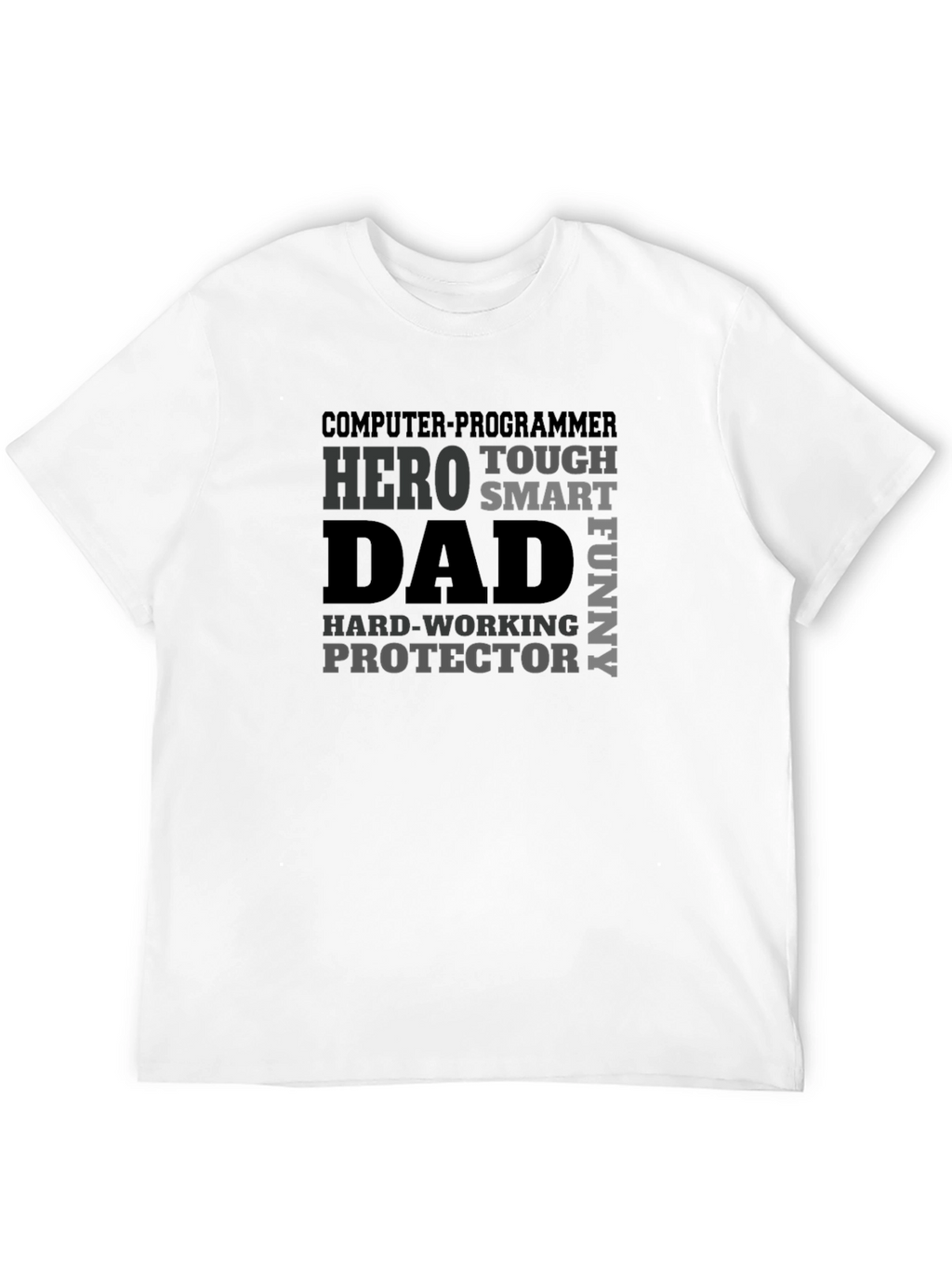 Dad Hero Programmer Black Graphic T-Shirt