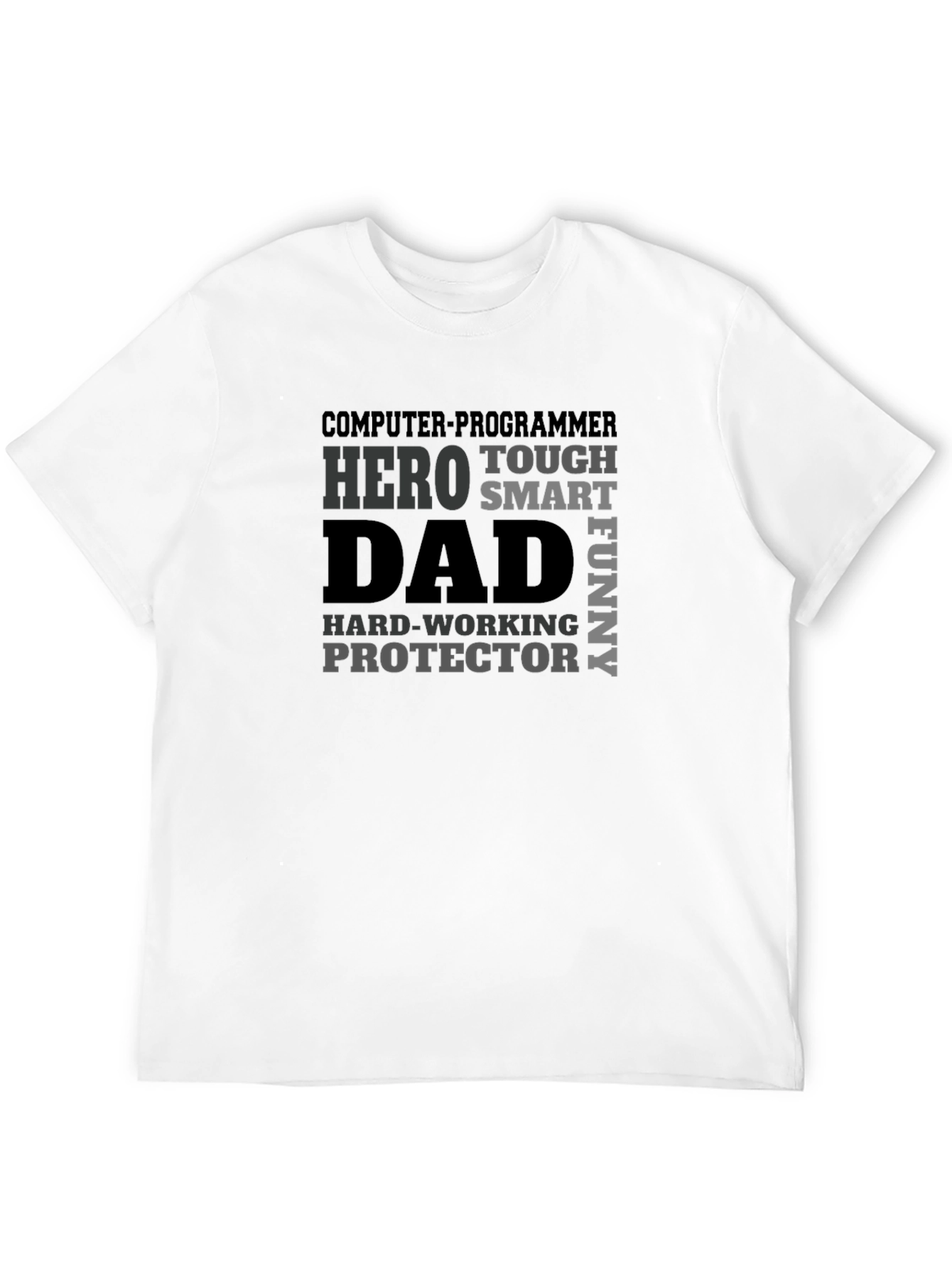 Dad Hero Programmer Black Graphic T-Shirt