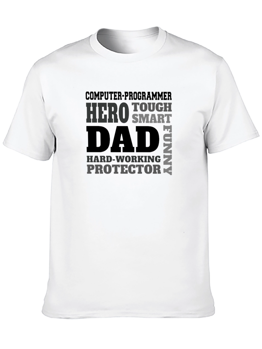 Dad Hero Programmer Black Graphic T-Shirt