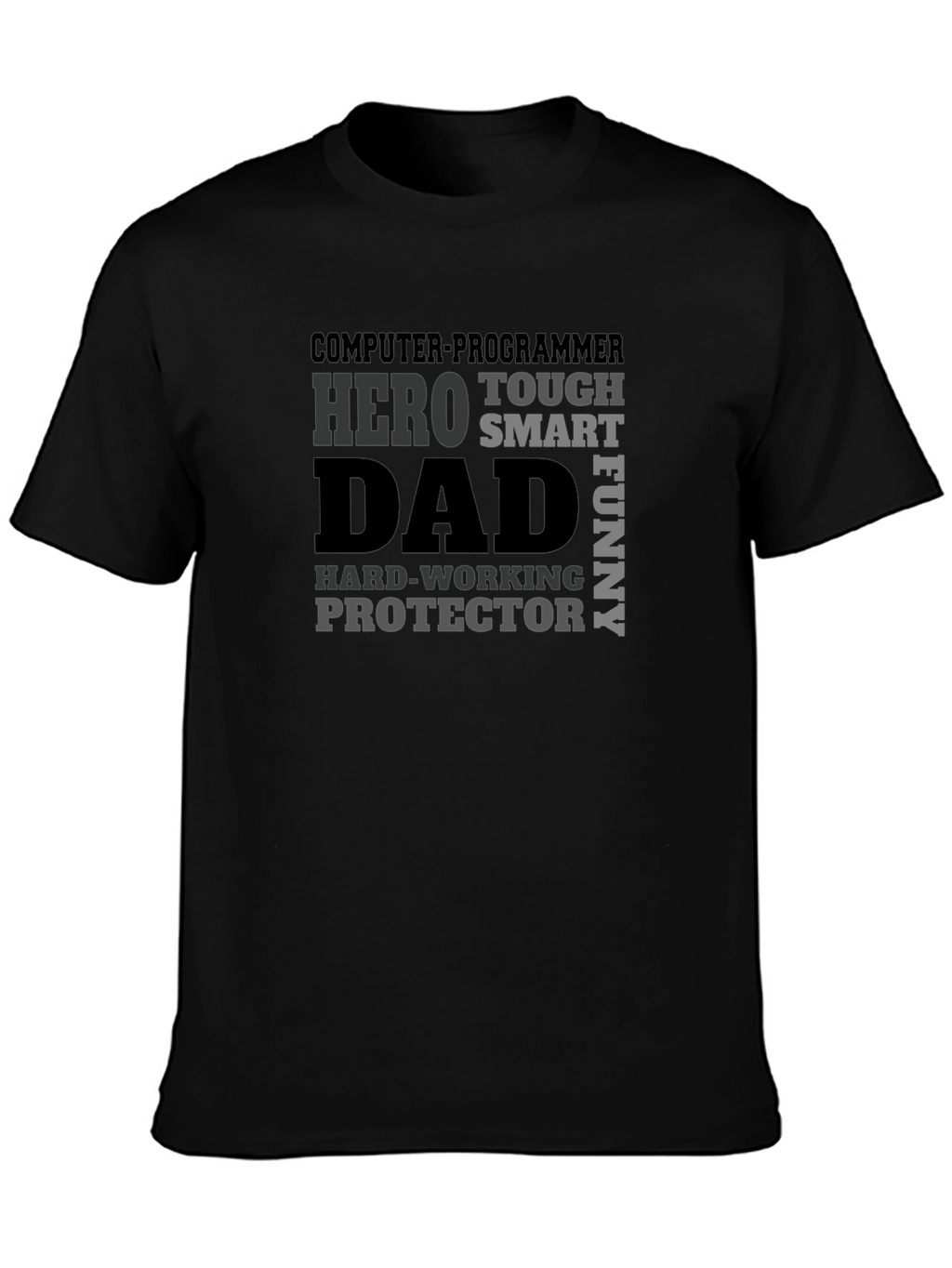 Dad Hero Programmer Black Graphic T-Shirt