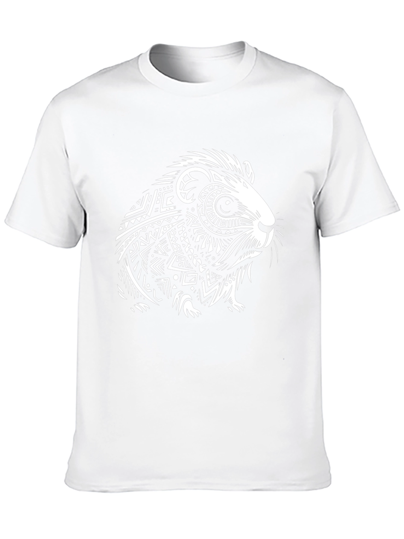 Guinea Pig Tribal Art Print Black T-Shirt
