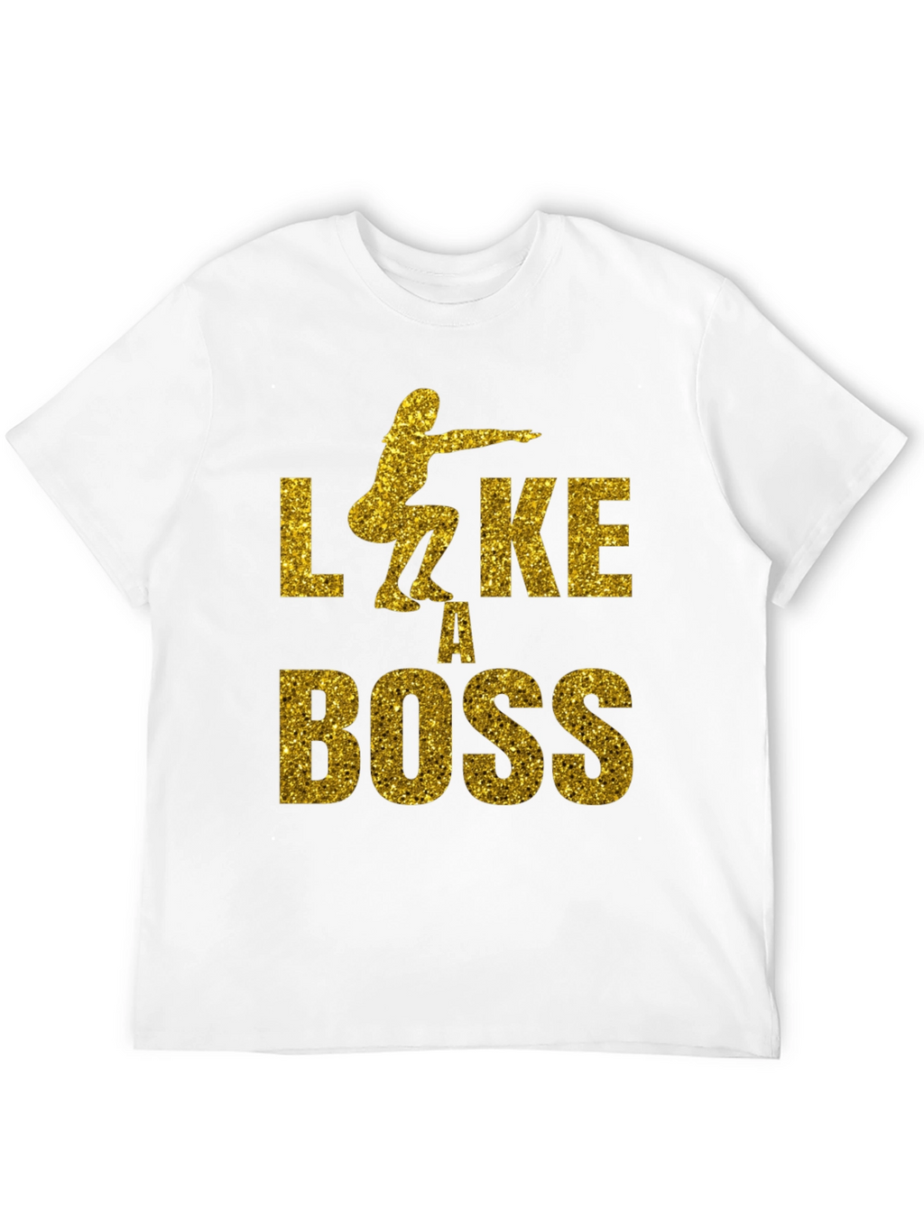 Squat Like A Boss Gold Glitter Graphic Tee