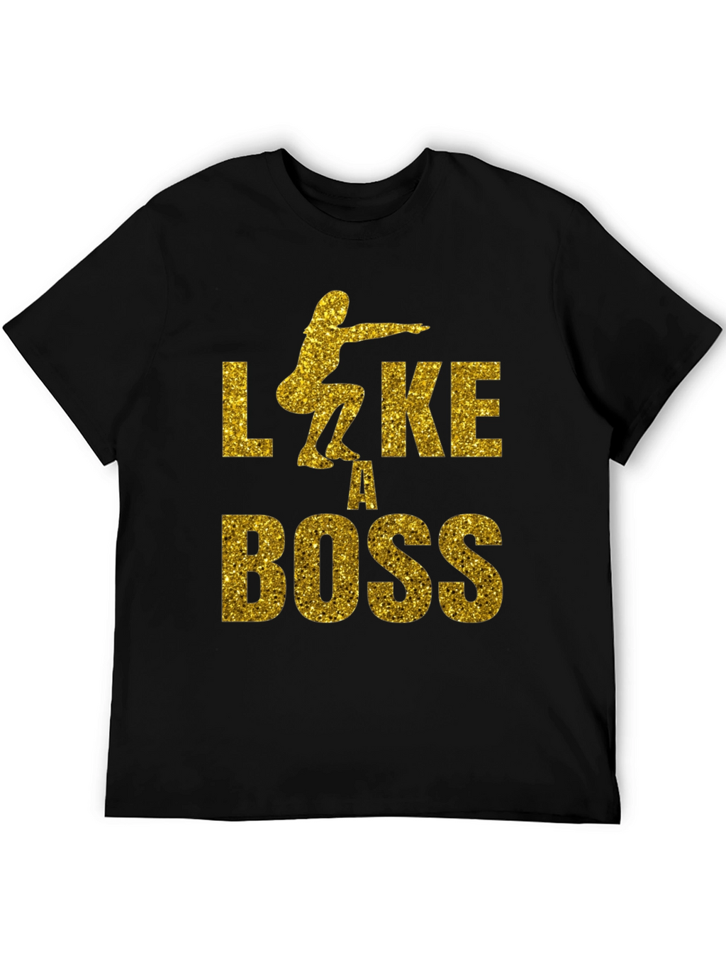 Squat Like A Boss Gold Glitter Graphic Tee