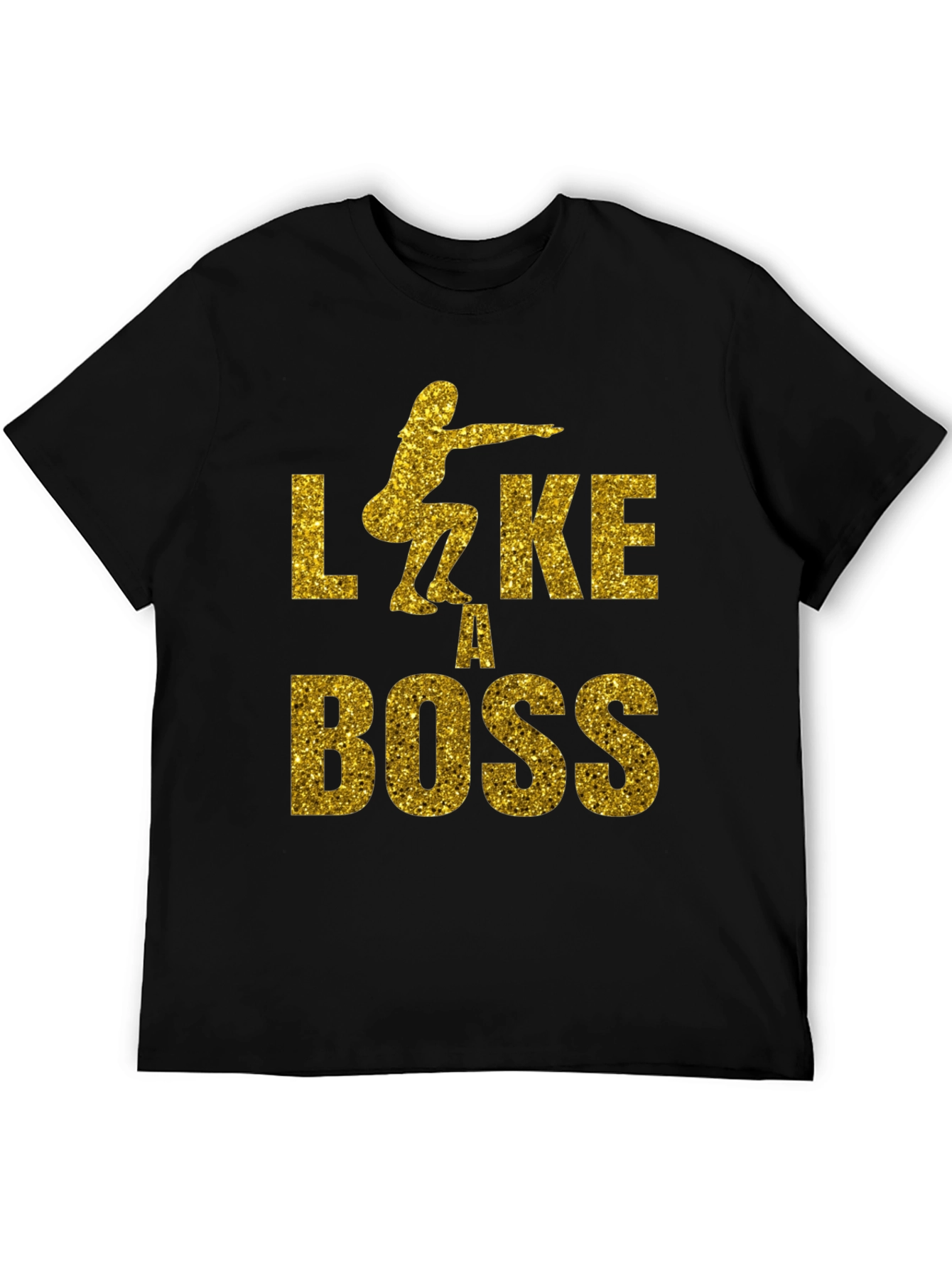 Squat Like A Boss Gold Glitter Graphic Tee