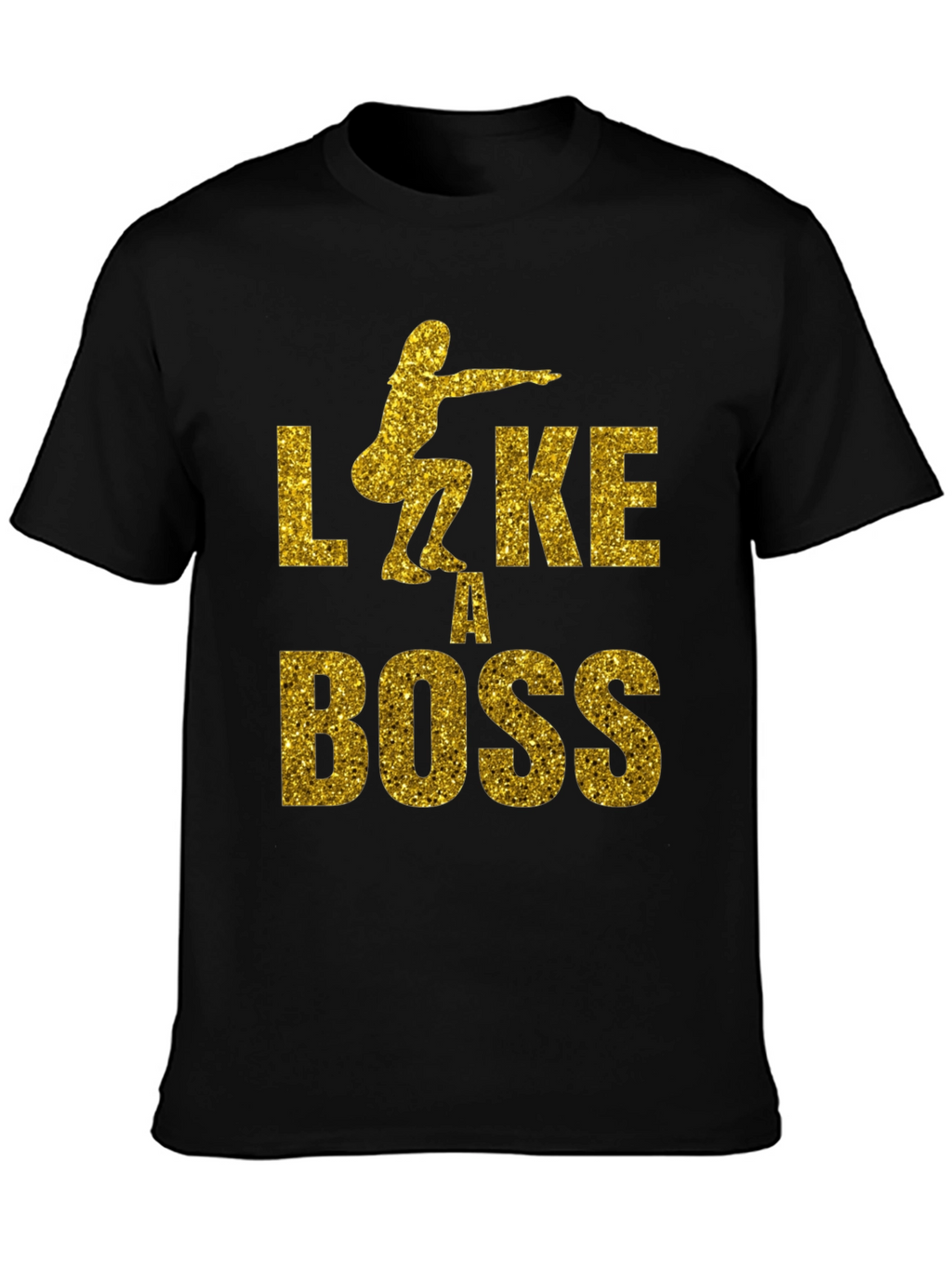 Squat Like A Boss Gold Glitter Graphic Tee