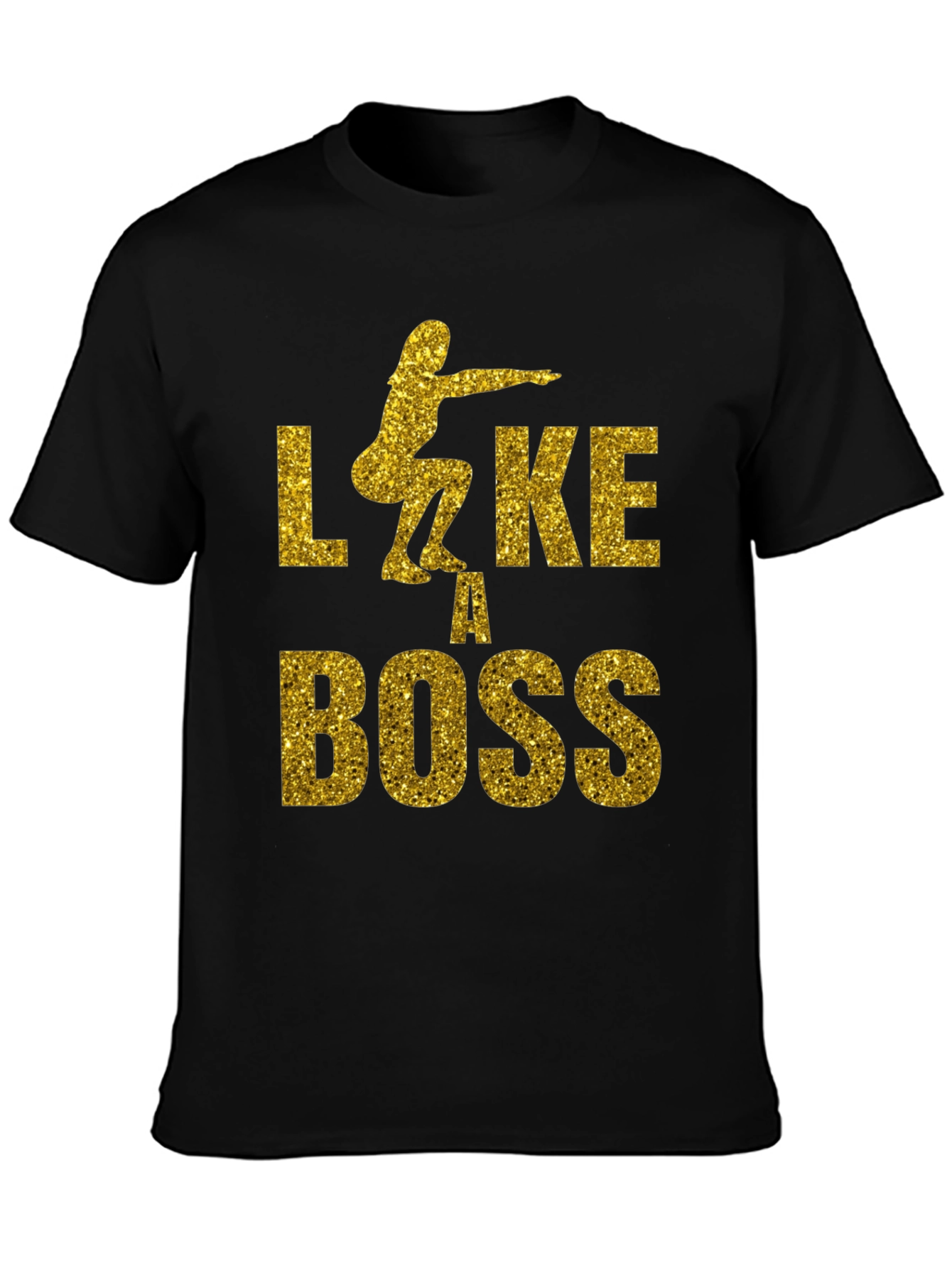 Squat Like A Boss Gold Glitter Graphic Tee