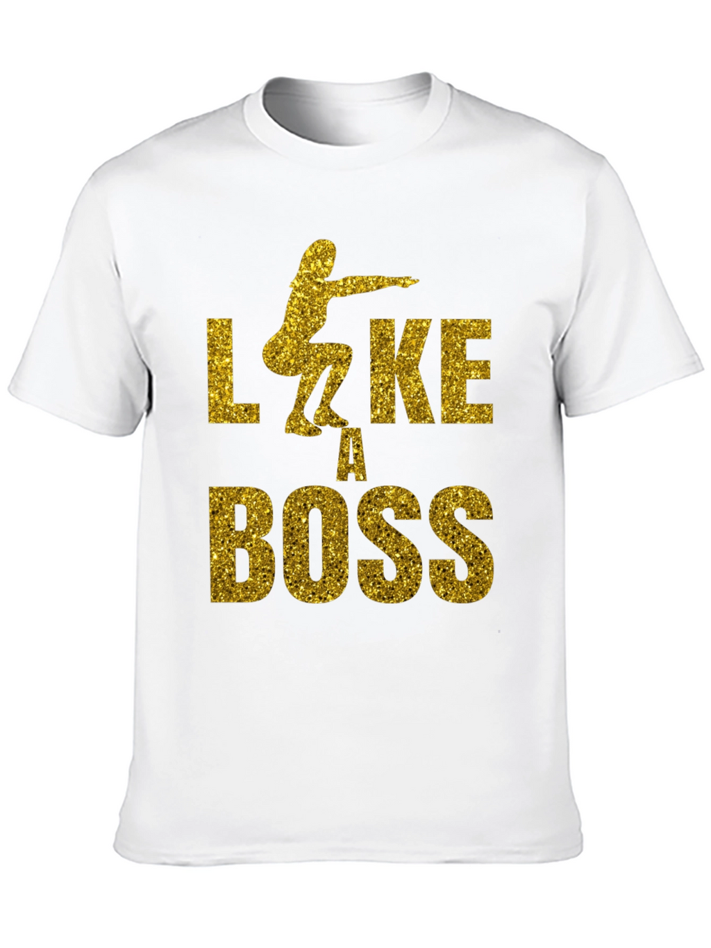 Squat Like A Boss Gold Glitter Graphic Tee