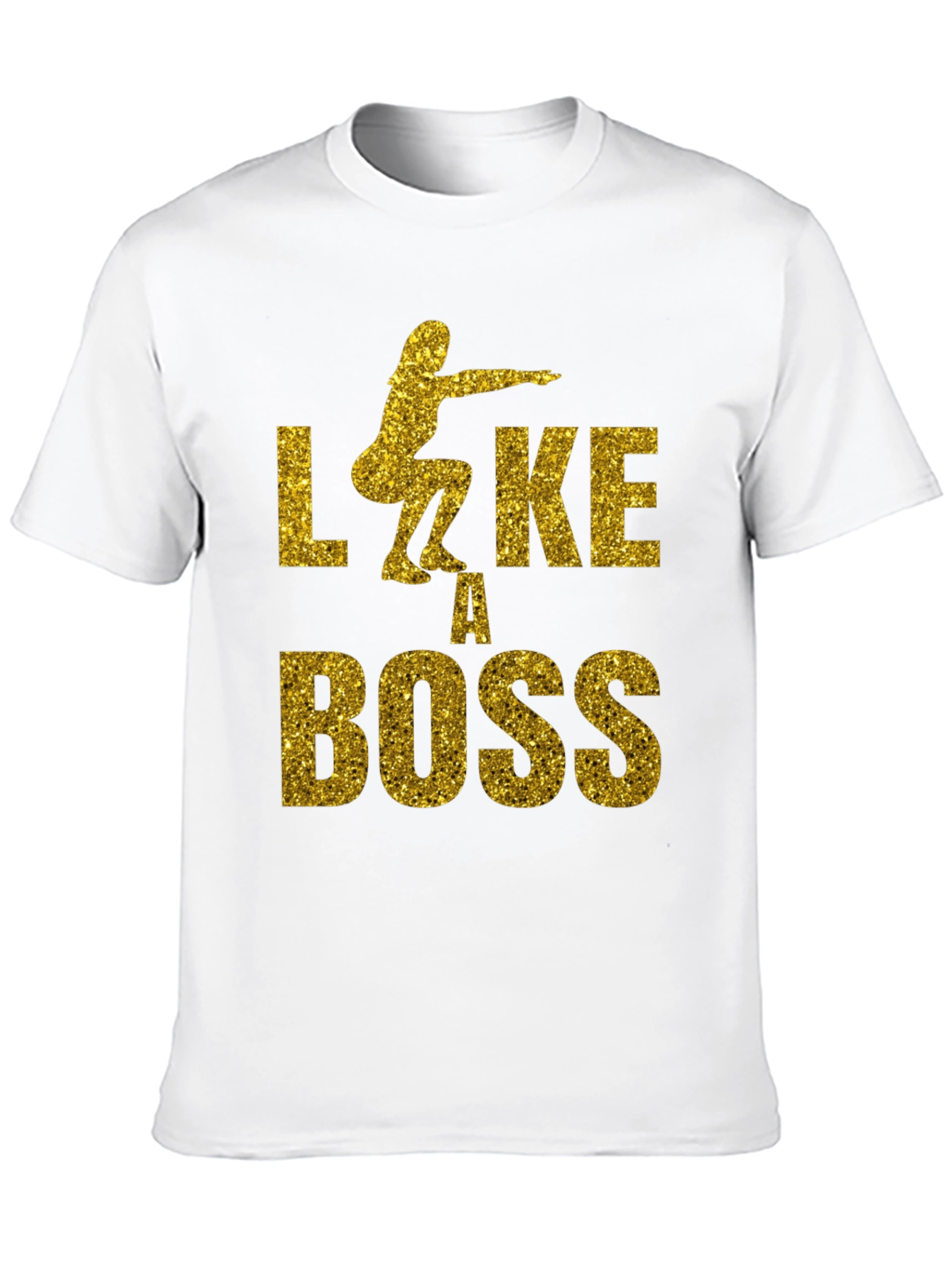 Squat Like A Boss Gold Glitter Graphic Tee