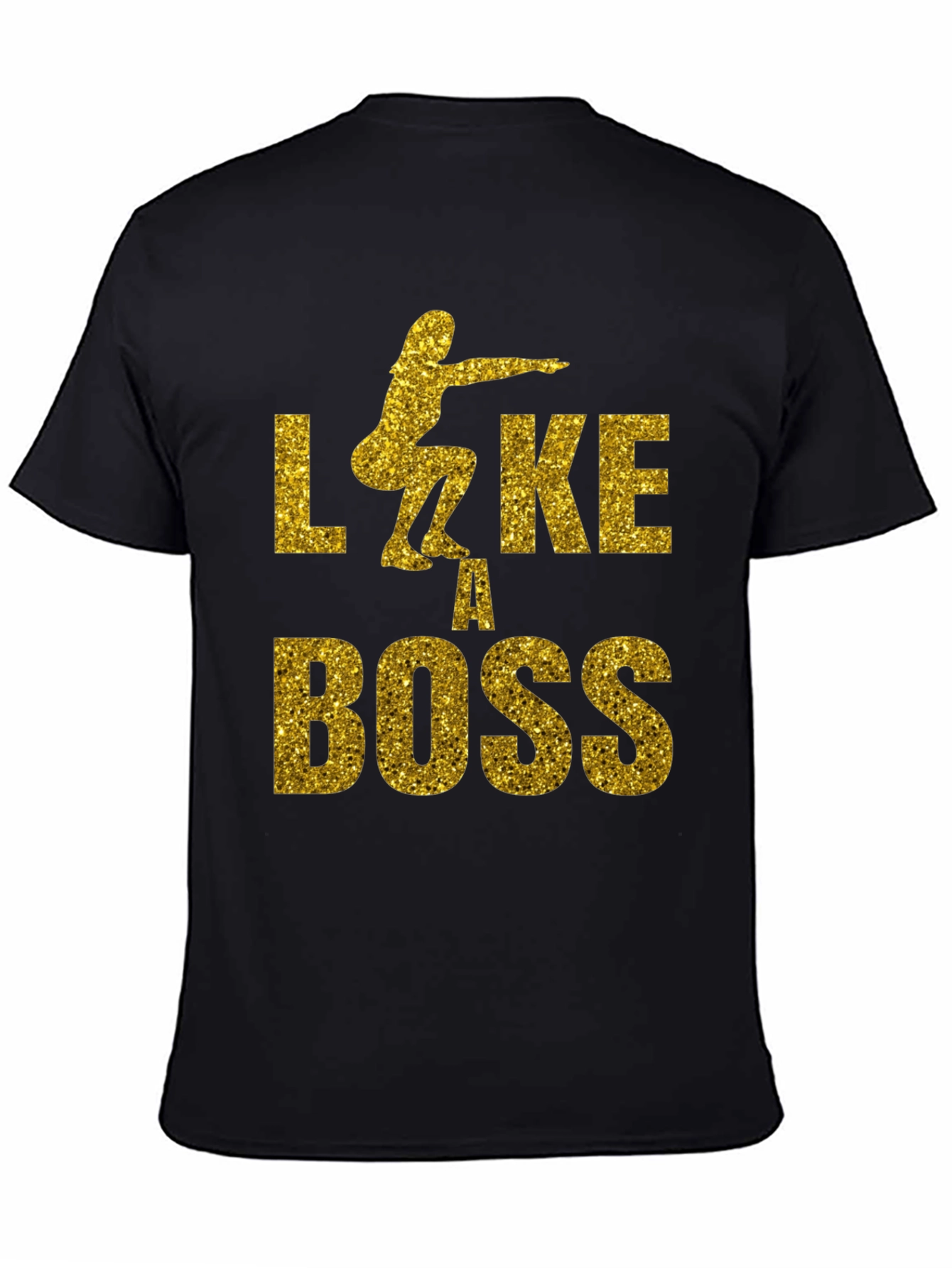 Squat Like A Boss Gold Glitter Graphic Tee