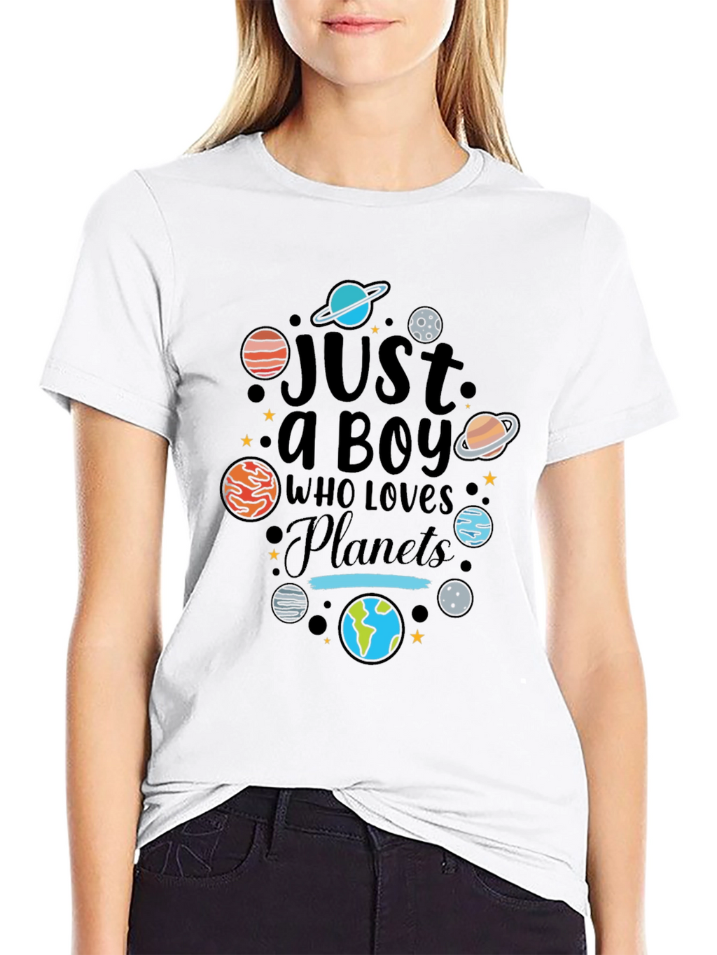 Just a Boy Who Loves Planets Graphic T-Shirt