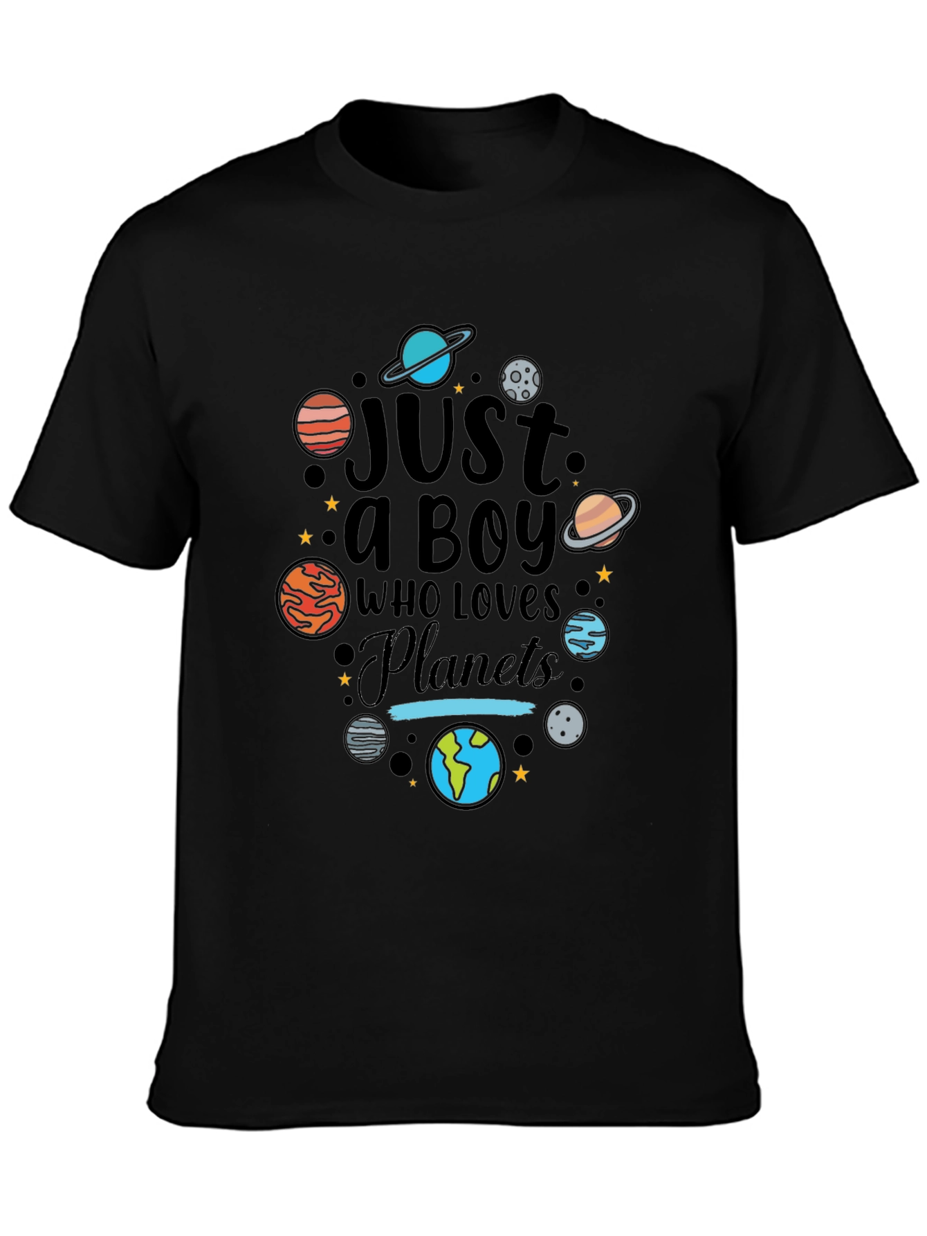 Just a Boy Who Loves Planets Graphic T-Shirt