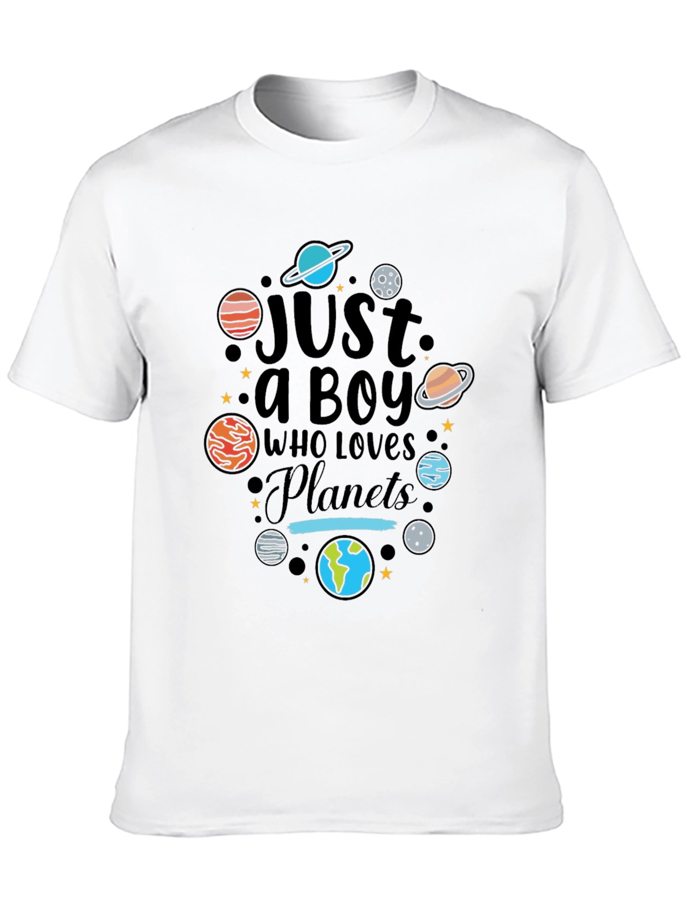 Just a Boy Who Loves Planets Graphic T-Shirt