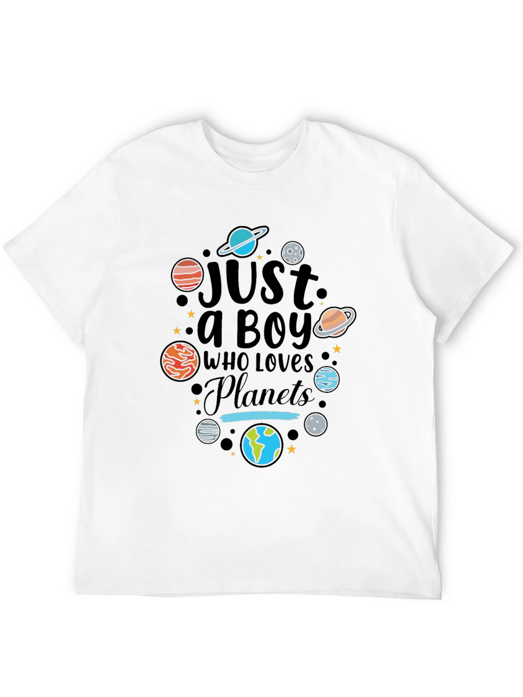 Just a Boy Who Loves Planets Graphic T-Shirt