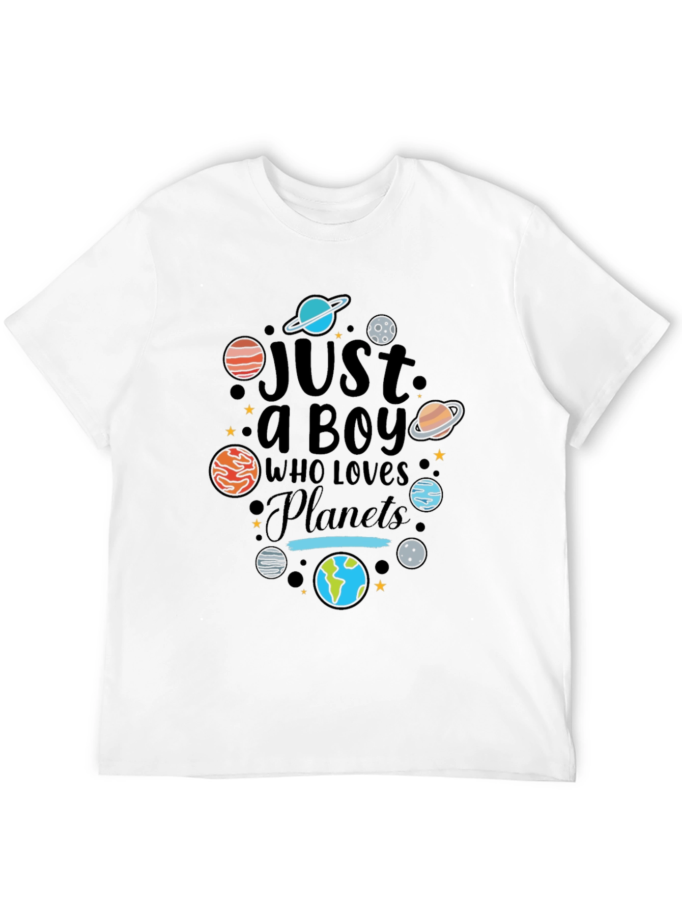 Just a Boy Who Loves Planets Graphic T-Shirt