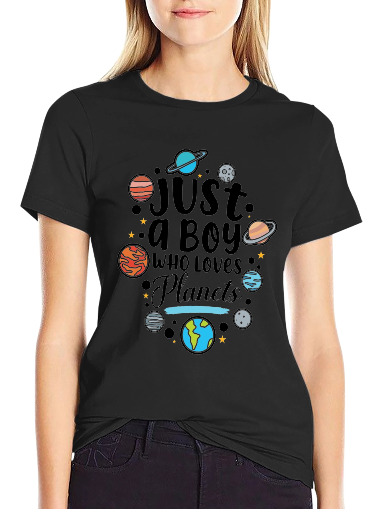 Just a Boy Who Loves Planets Graphic T-Shirt