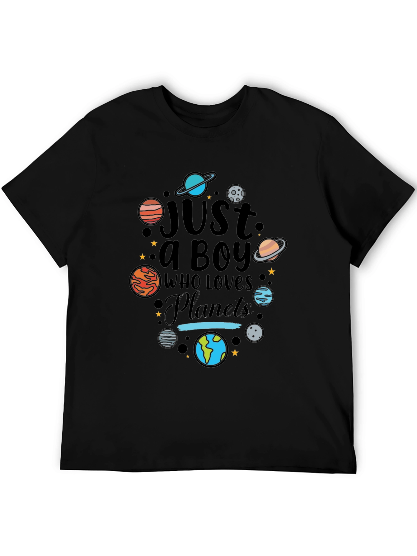 Just a Boy Who Loves Planets Graphic T-Shirt