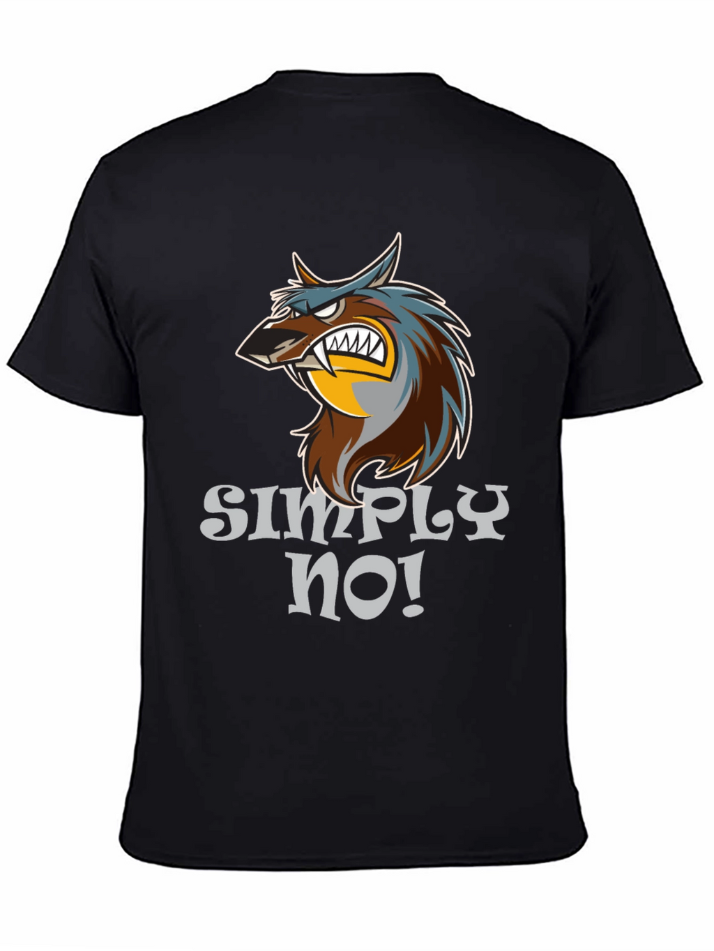 Simply No! Wolf Graphic Black T-Shirt