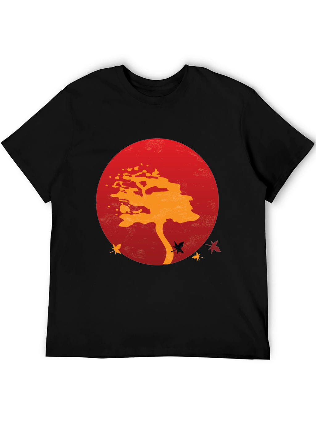 Zen Tree Graphic Tee - Red Sunset Black T-Shirt