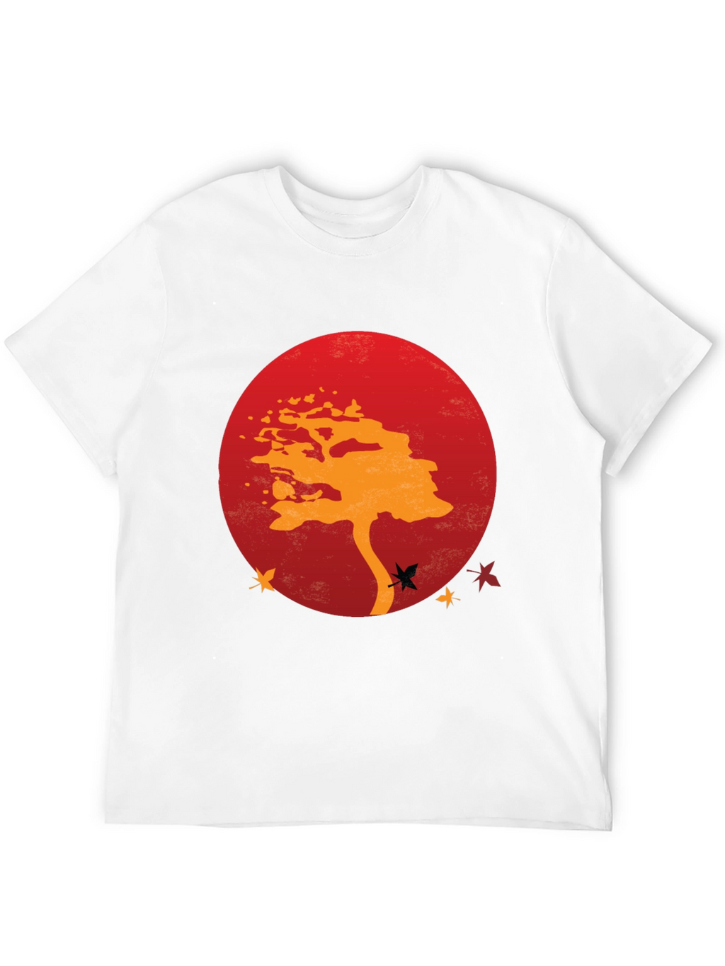 Zen Tree Graphic Tee - Red Sunset Black T-Shirt
