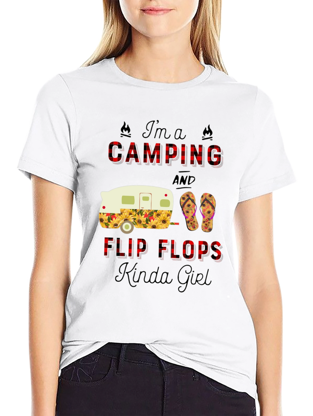Camping & Flip Flops Graphic Tee