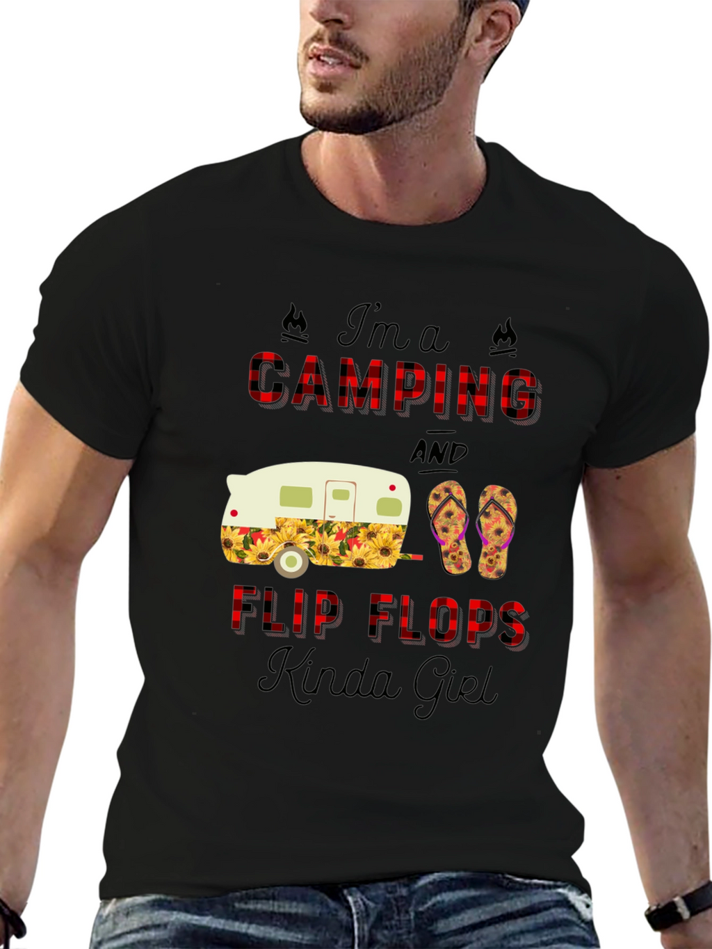 Camping & Flip Flops Graphic Tee