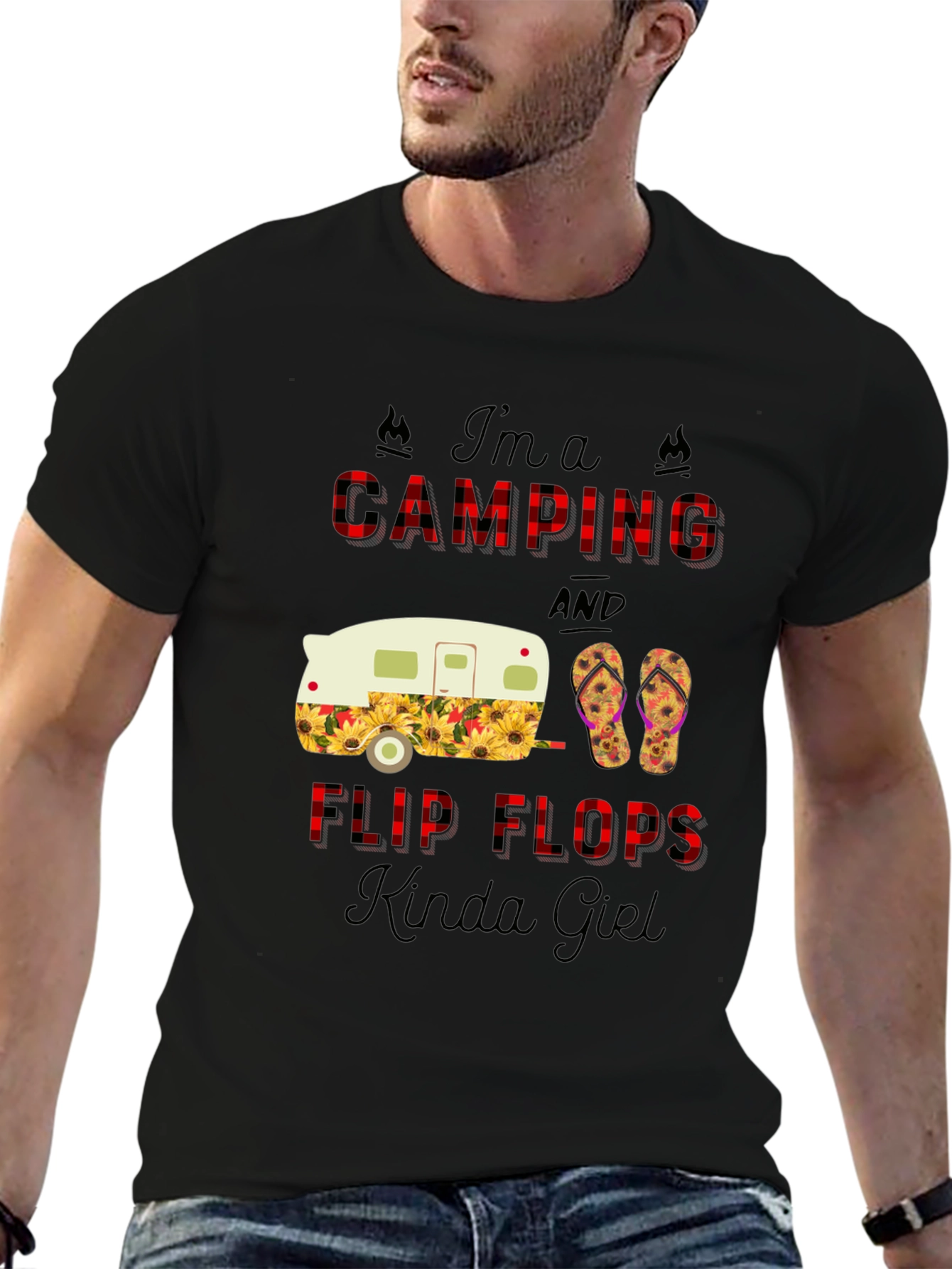Camping & Flip Flops Graphic Tee