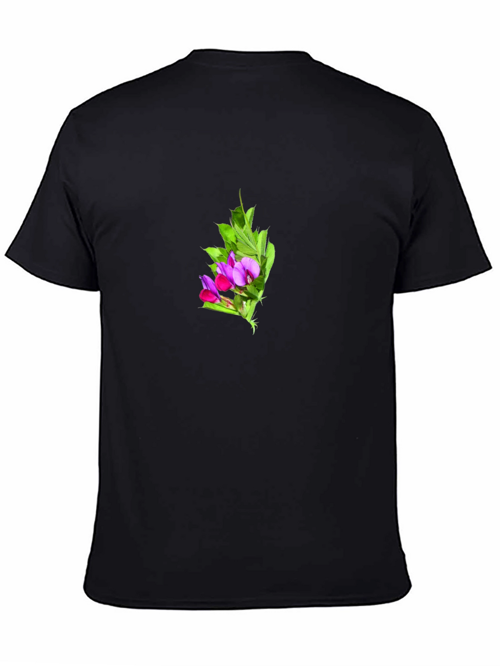 Floral Print Black Tee - Soft & Stylish
