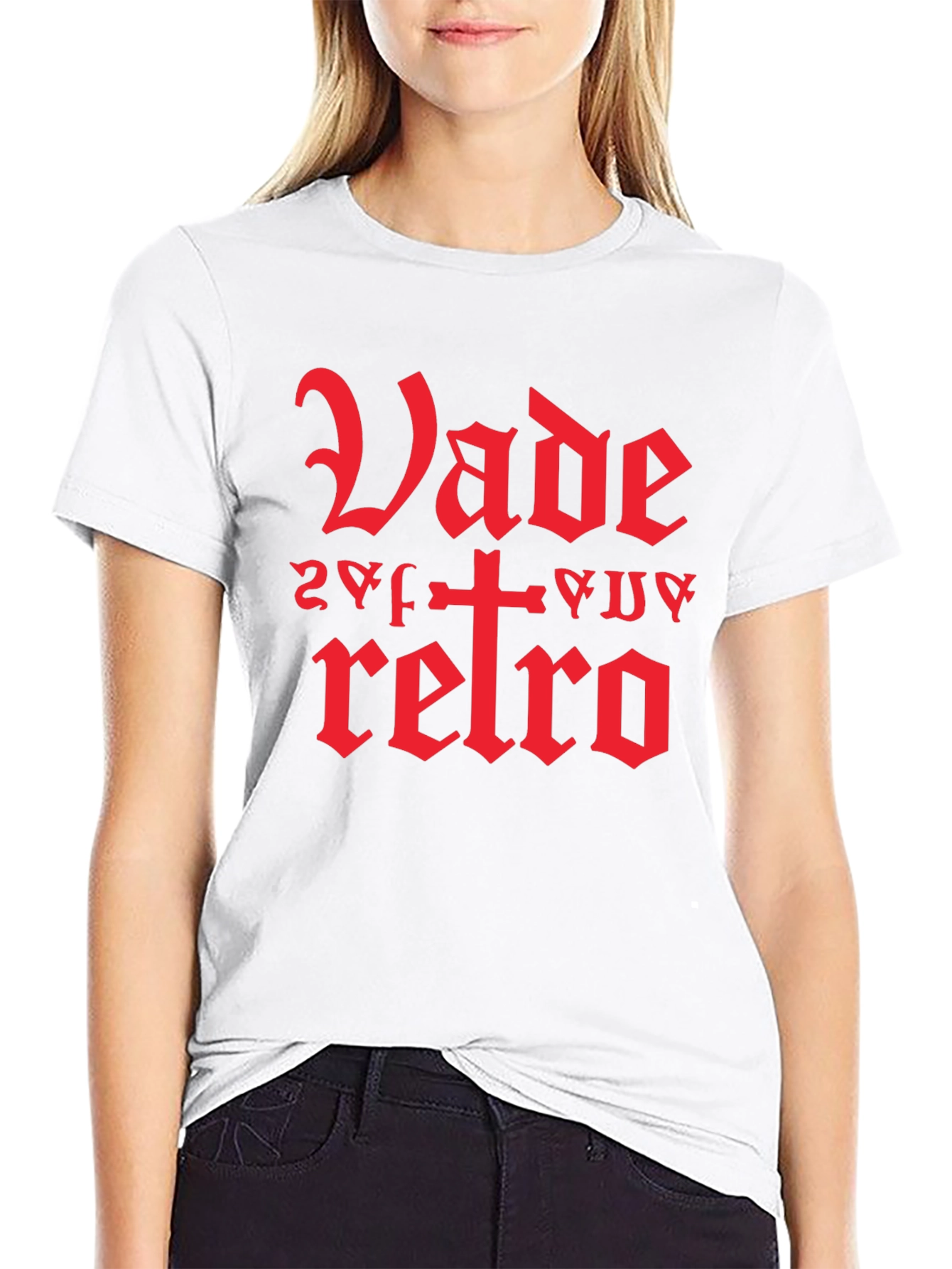 Vade Retro Graphic Tee - Stylish Gothic Design