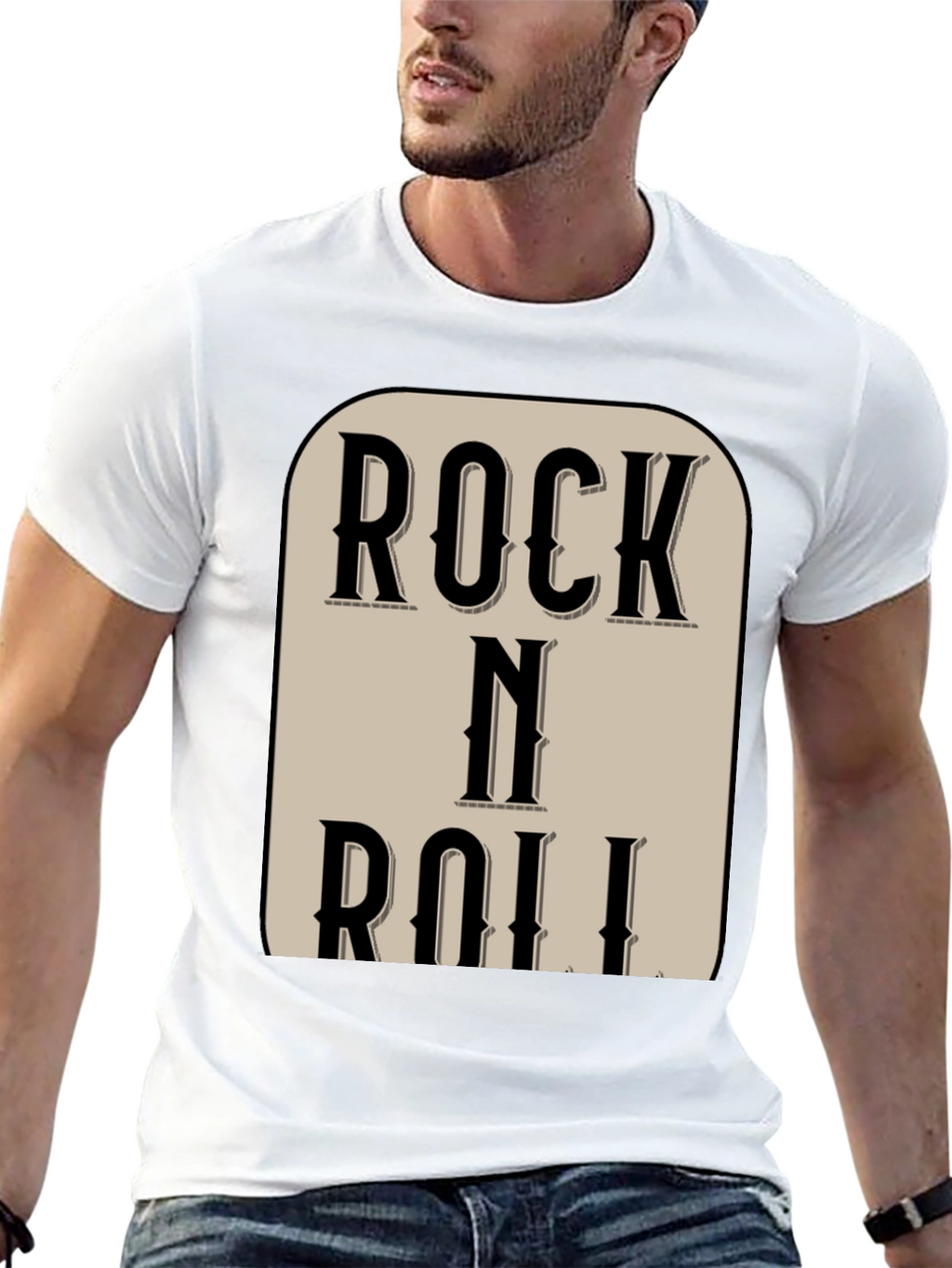 Rock N Roll Black Graphic Tee Shirt