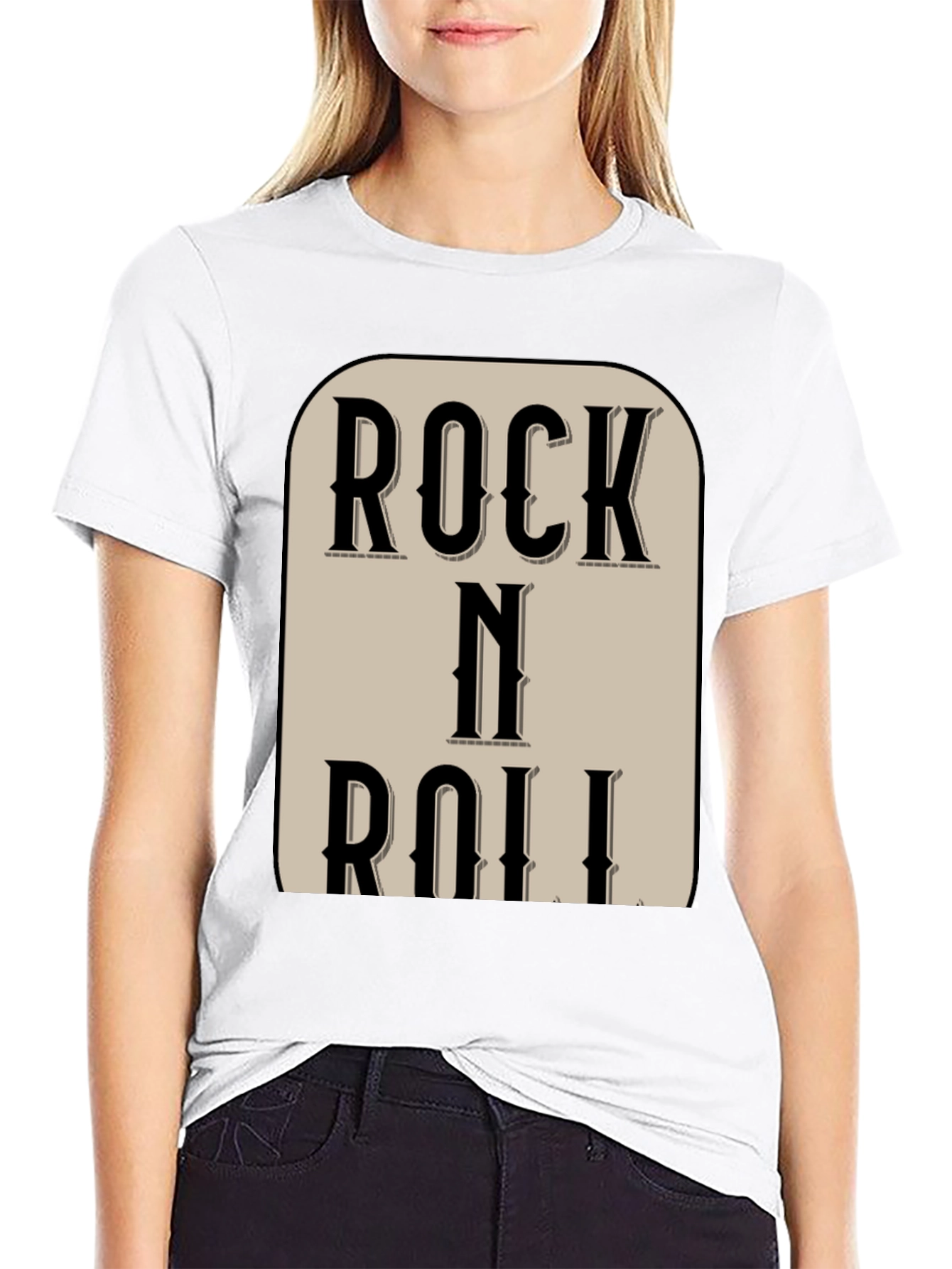 Rock N Roll Black Graphic Tee Shirt