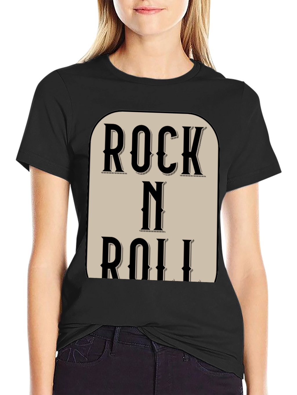 Rock N Roll Black Graphic Tee Shirt